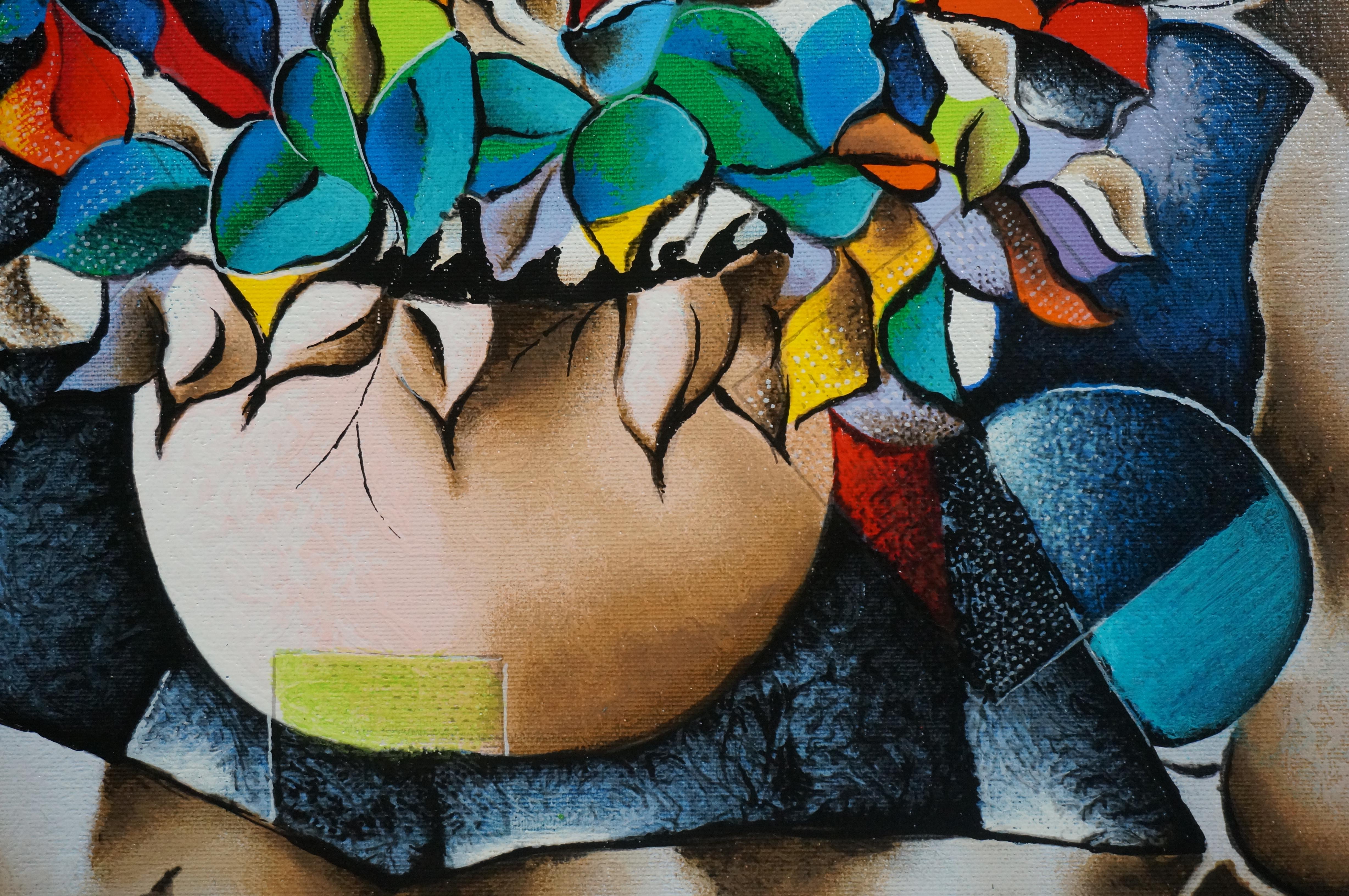 Rare David Schluss Love Bouquet Abstract Floral Still Life Serigraph 26