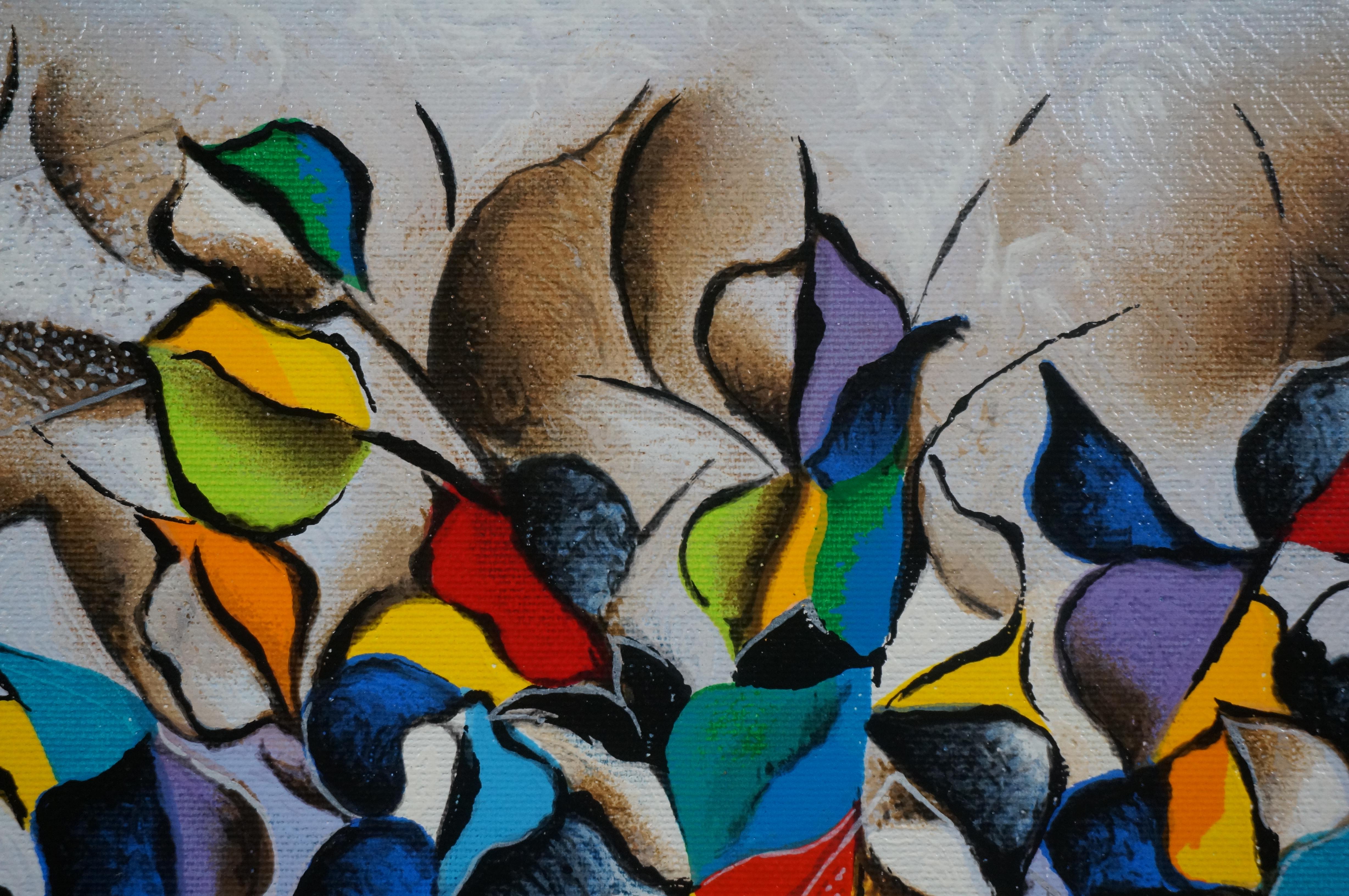 Rare David Schluss Love Bouquet Abstract Floral Still Life Serigraph 26