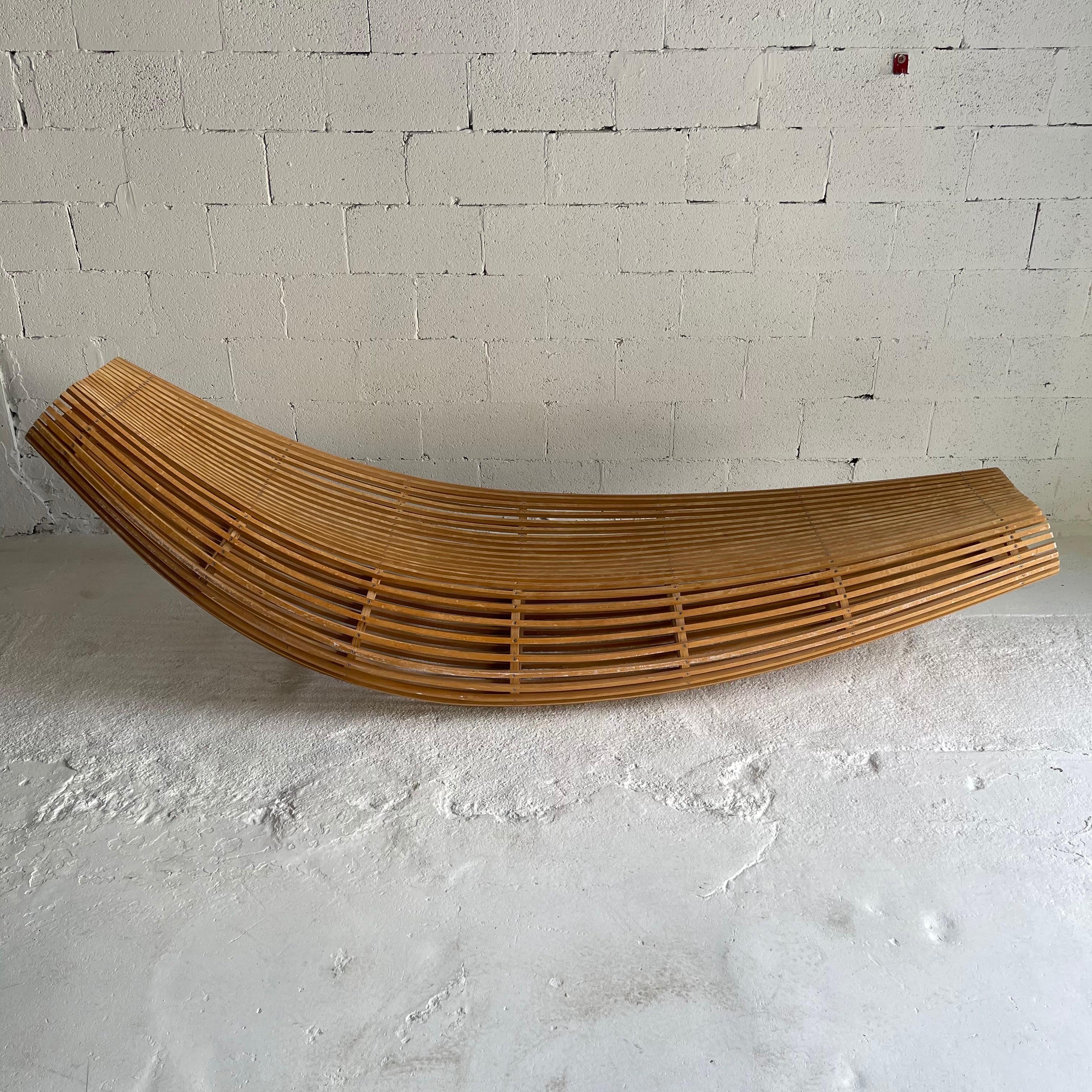 Extremely rare and no longer in production Body Raft Chaise Lounge by David Trubirdge, constructed of Ash and Hoop Pine. A form that a took over a decade to perfect. Produced in Davids studio in New Zealand in Limited Edition Quantity, and retailed