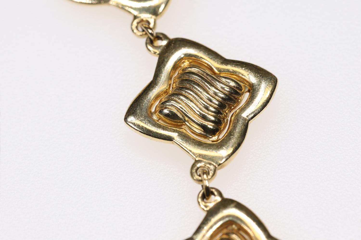 Rare David Yurman Quatrefoil 18K Solid Yellow Gold Necklace Limited Series Piece For Sale 2