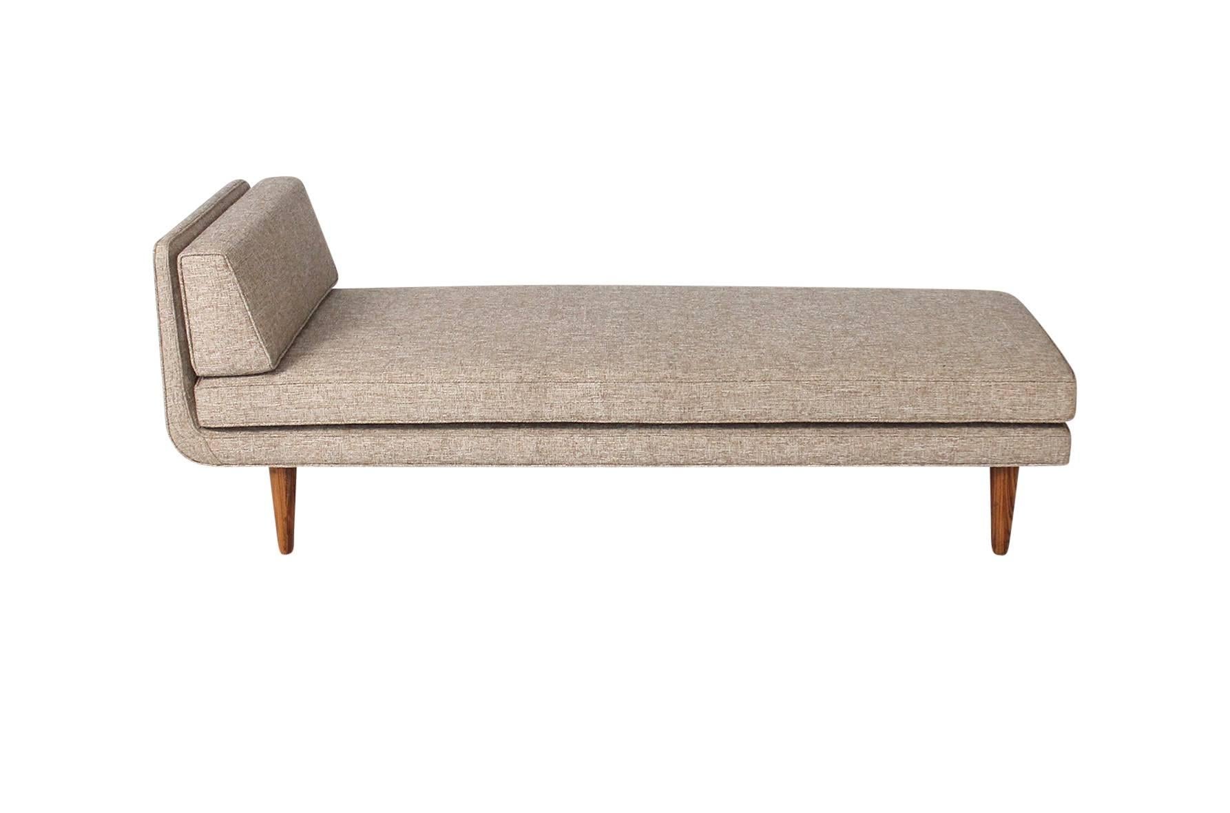 Rare daybed by Edward Wormley for Dunbar. Upholstered with tapering rosewood legs.