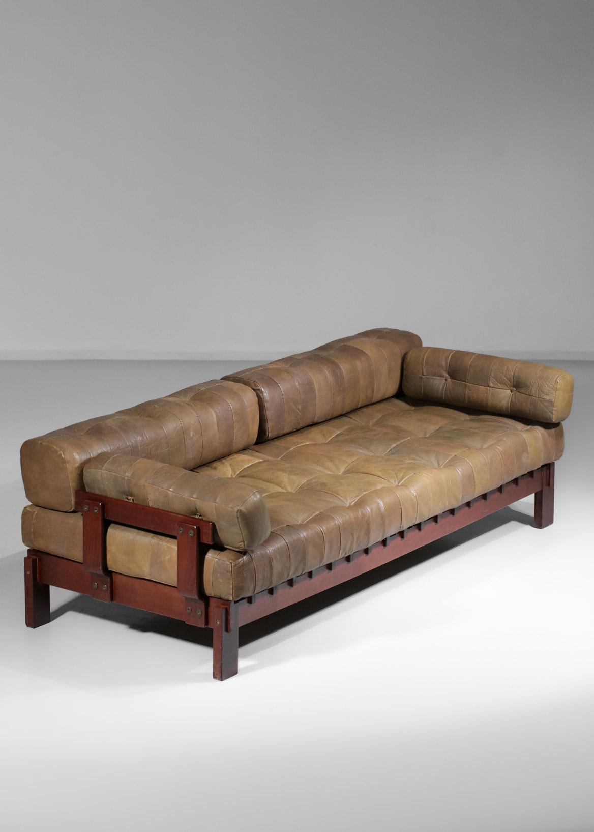 Rare Daybed Sofa from the 60's De Sede Style Leather 4