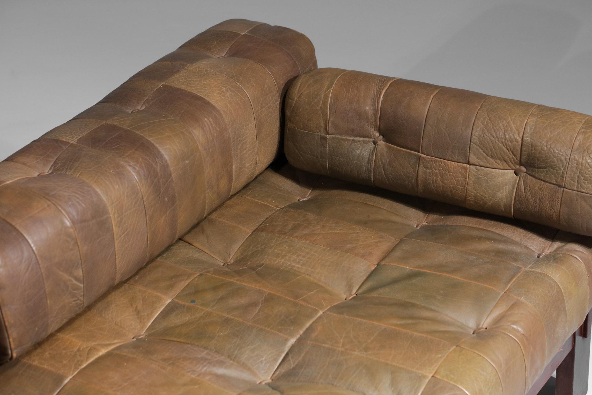 Rare Daybed Sofa from the 60's De Sede Style Leather 5