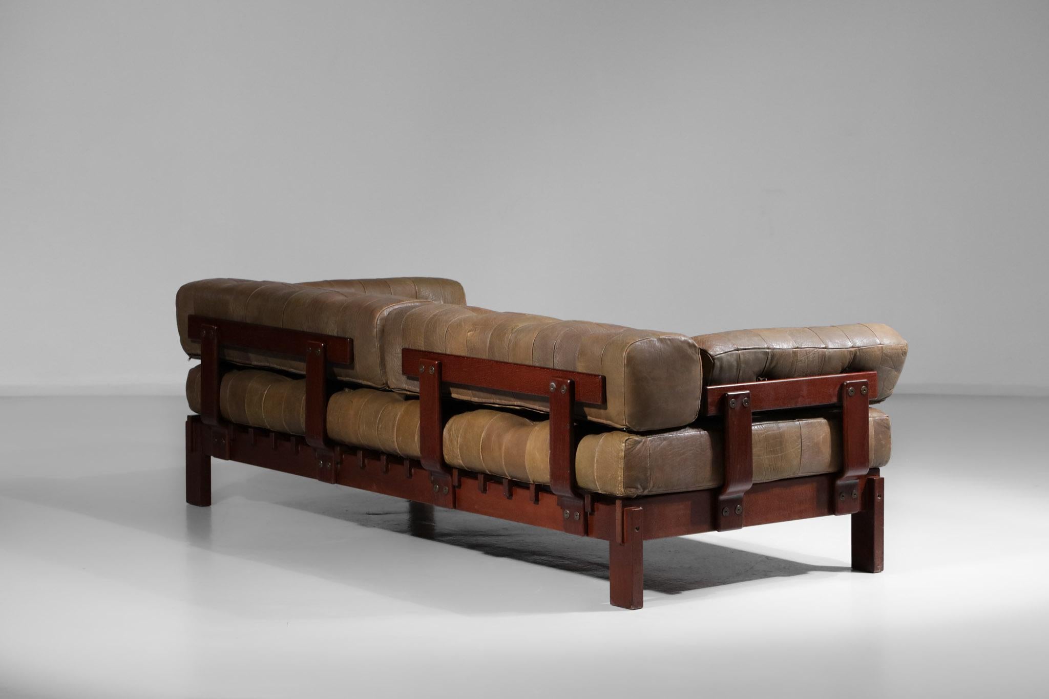 Rare Daybed Sofa from the 60's De Sede Style Leather 7