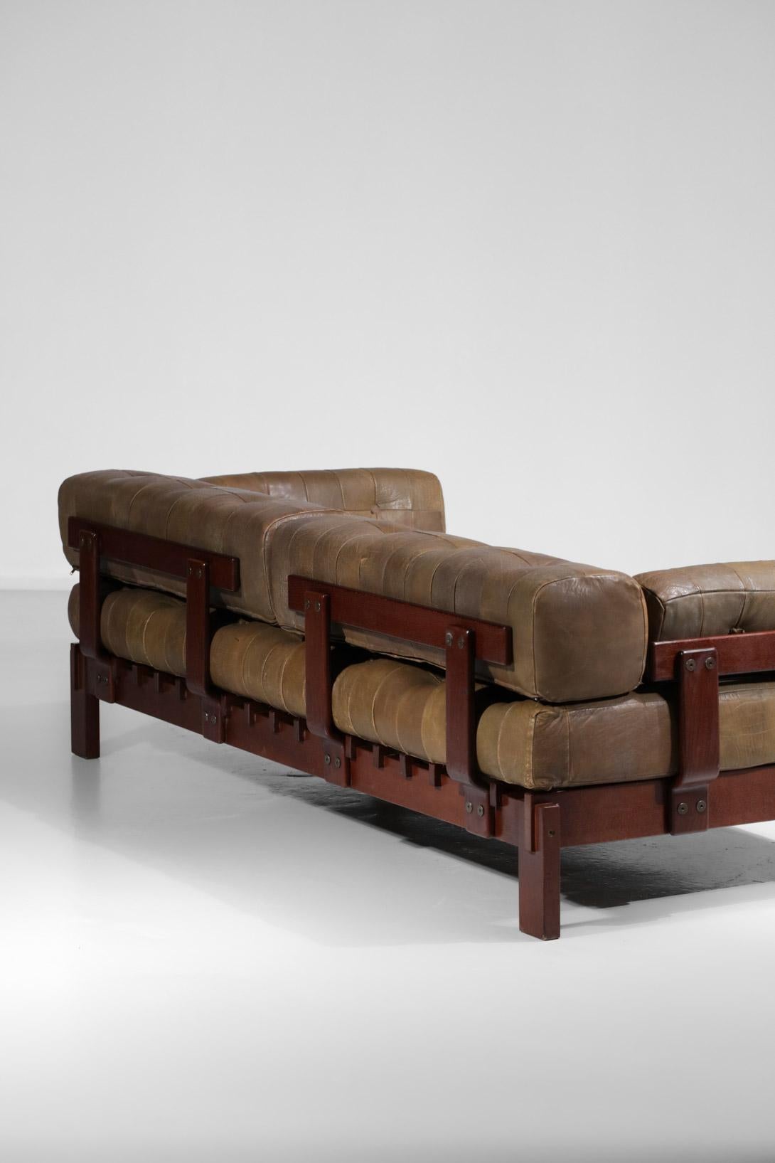 Rare Daybed Sofa from the 60's De Sede Style Leather 8