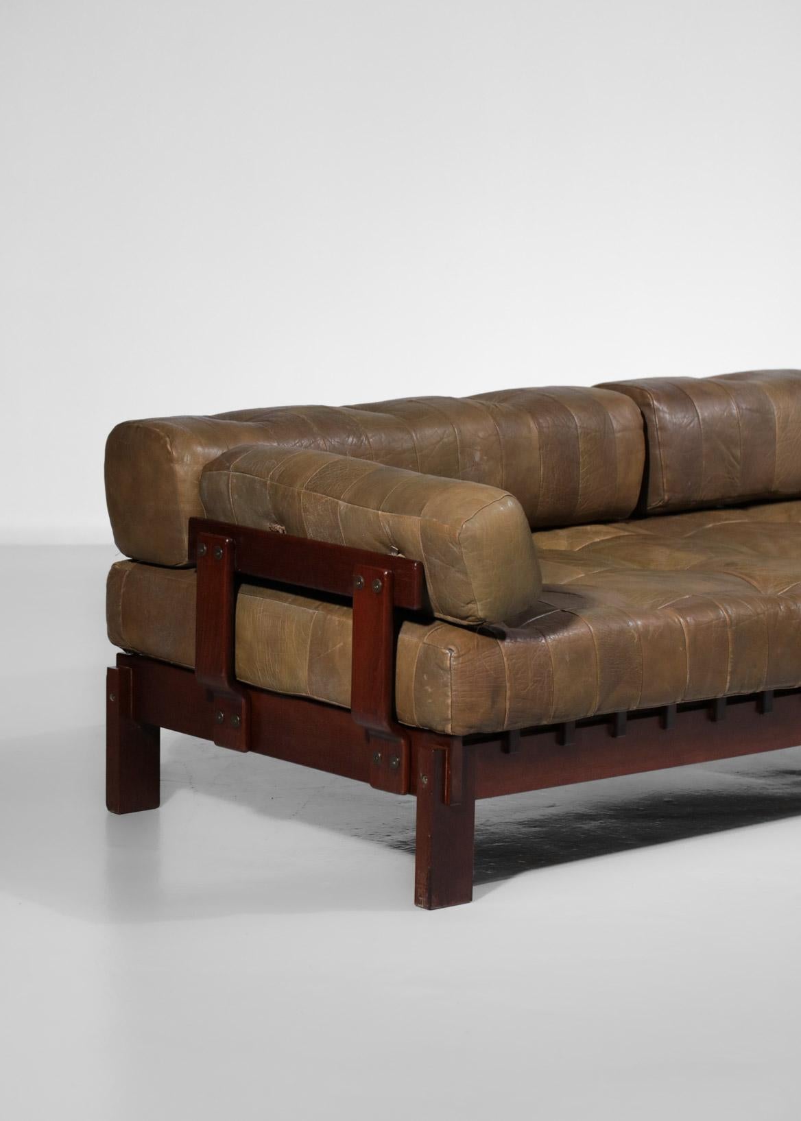 Rare Daybed Sofa from the 60's De Sede Style Leather 1