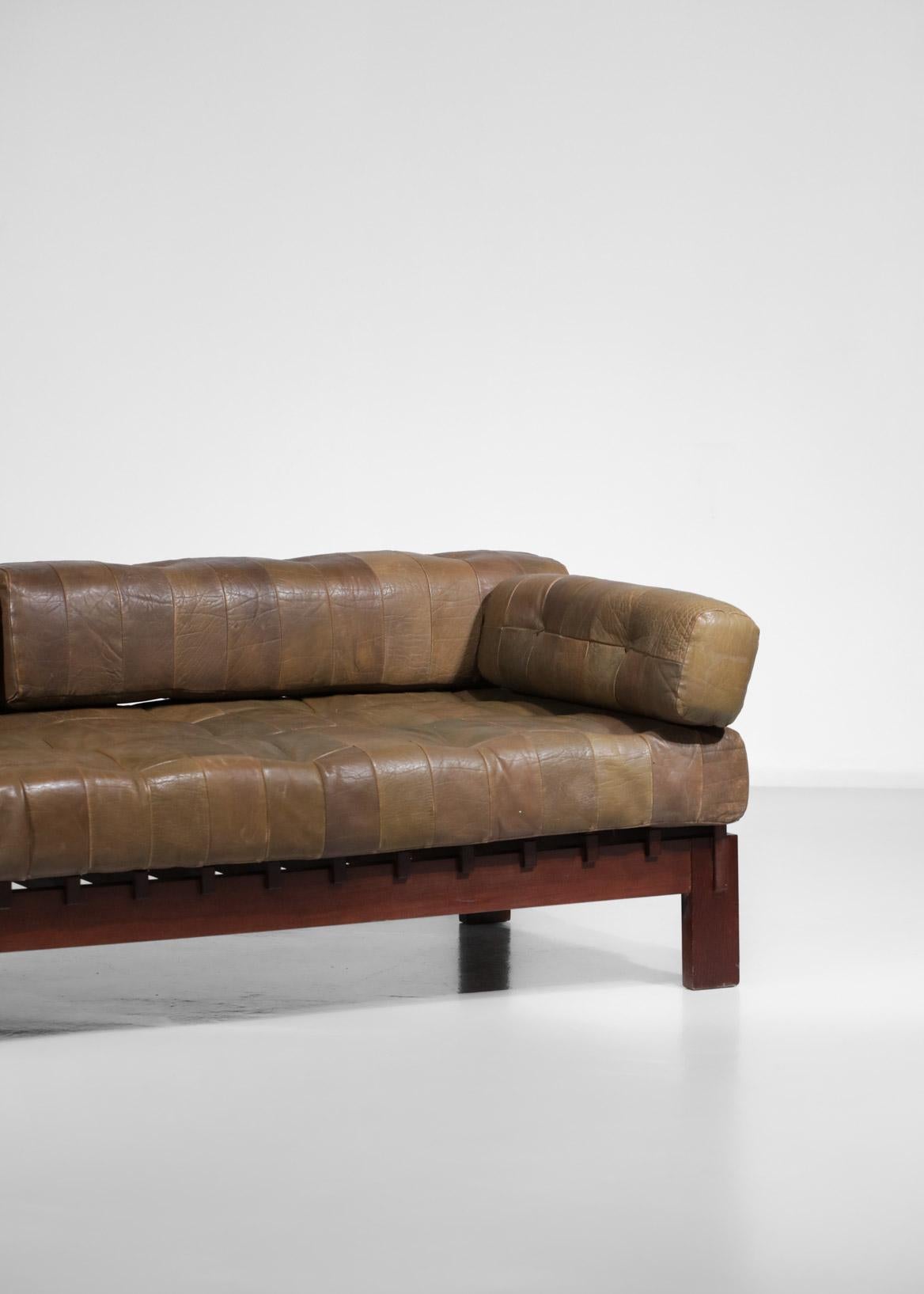 Rare Daybed Sofa from the 60's De Sede Style Leather 2