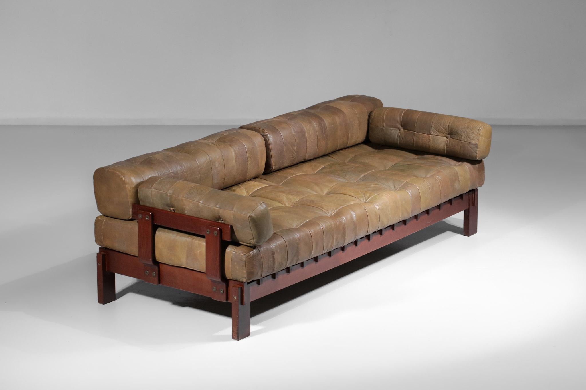 Rare Daybed Sofa from the 60's De Sede Style Leather 3