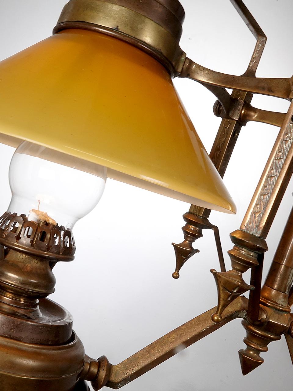 Raro faro central de dos luces para vagón de ferrocarril Dayton nº 230 siglo XIX en venta