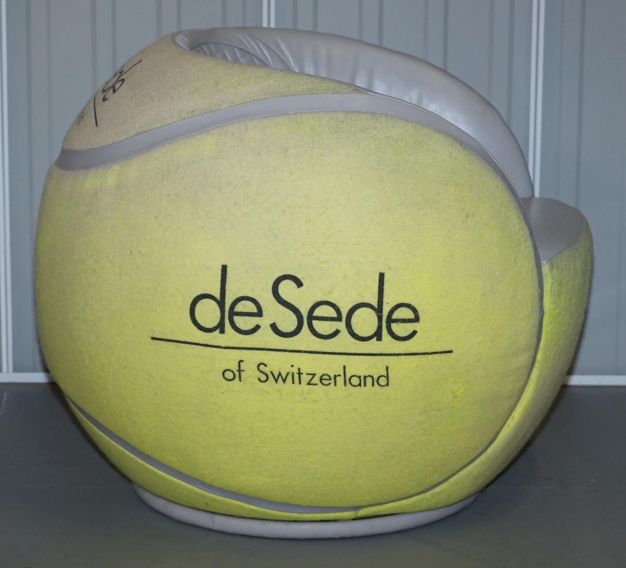 Rare De Sede 1985 Ds-9100/01 Tennis Ball Swivel Armchair from Wta Zurich Open 1
