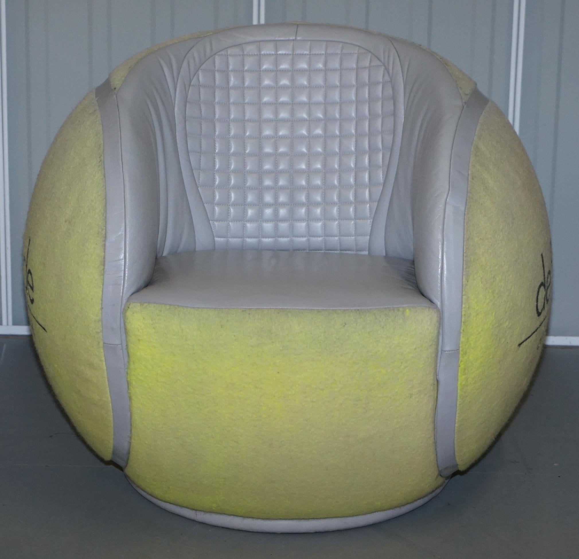 We are delighted to offer for sale this must have for any sports room De Sede 1985 Zurich open tennis ball armchair

A very rare and early find, this is one of the original period used pieces and not later reproduction chairs, this model was only