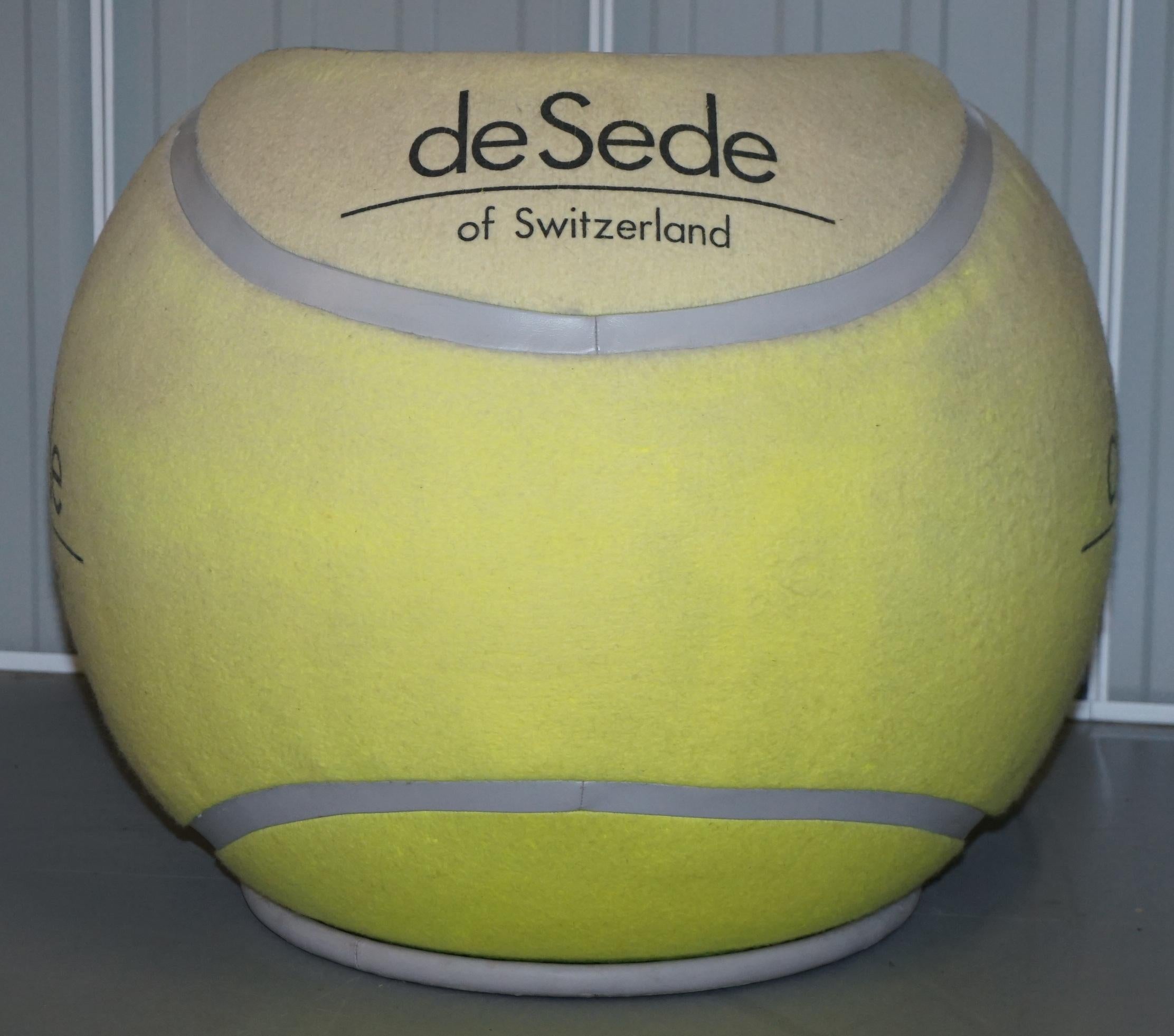 Late 20th Century Rare De Sede 1985 Ds-9100/01 Tennis Ball Swivel Armchair from Wta Zurich Open