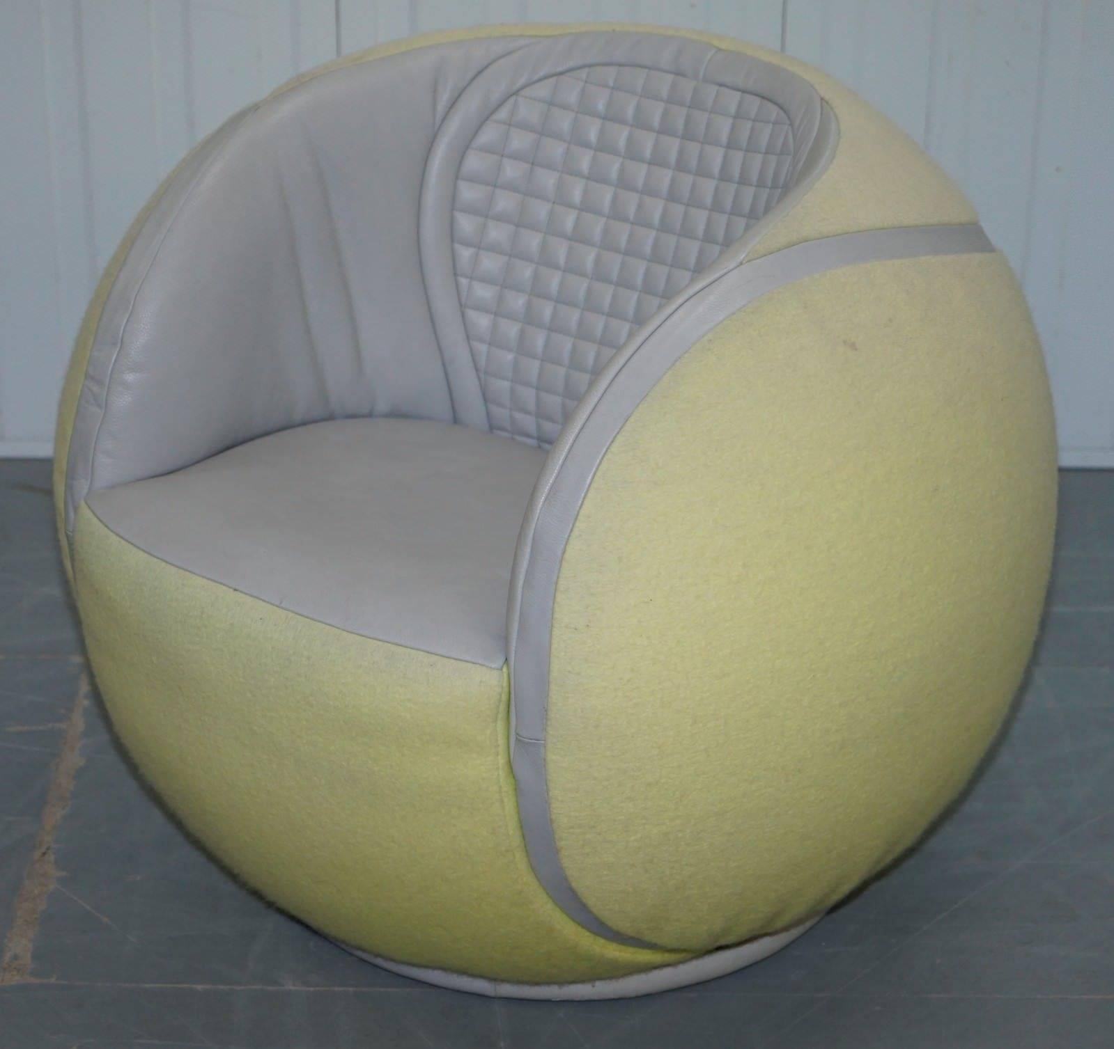 We are delighted to offer for sale this must have for any sports room De Sede 1985 Zurich open tennis ball armchair

A very rare and early find, this is one of the original period used pieces and not later reproduction chairs, this model was only