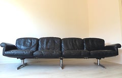 Rare De Sede DS-31 Midcentury Leather Sofa with Four Seats, 1st Version, 1960s