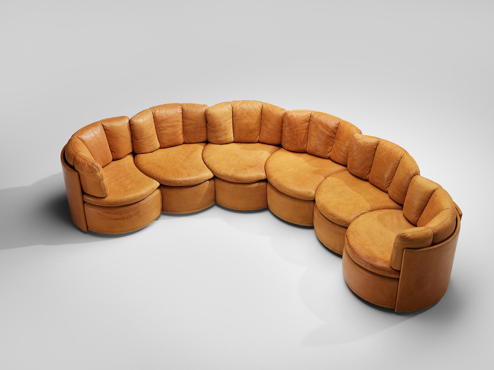 Rare De Sede DS800 Sectional Sofa in Cognac Leather 4