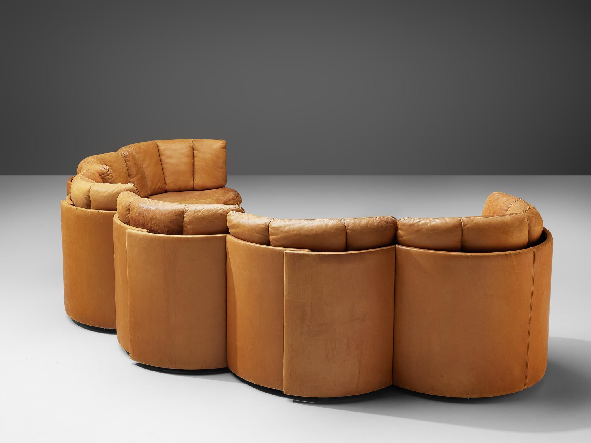 Rare De Sede DS800 Sectional Sofa in Cognac Leather 5