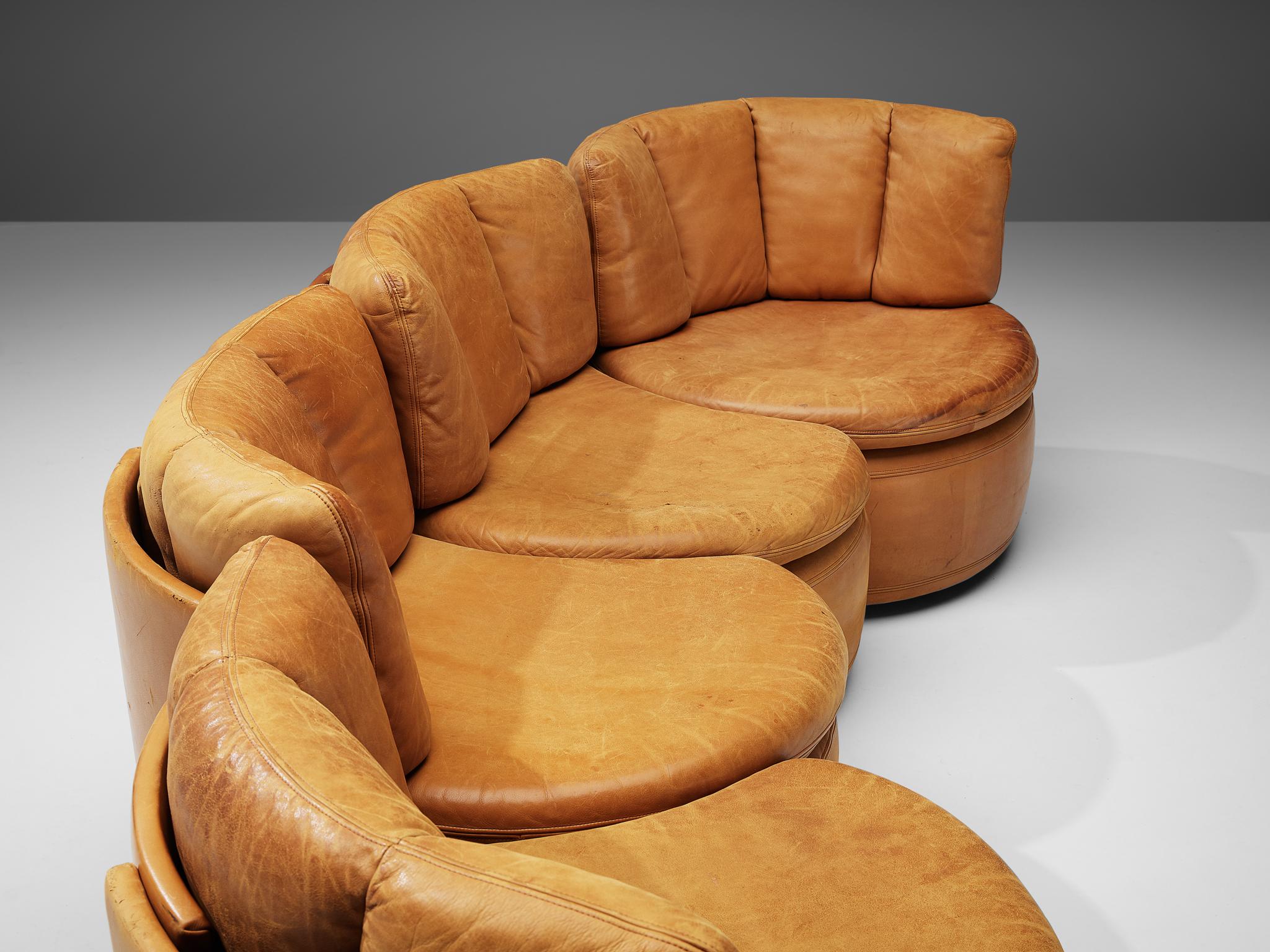 Rare De Sede DS800 Sectional Sofa in Cognac Leather 6
