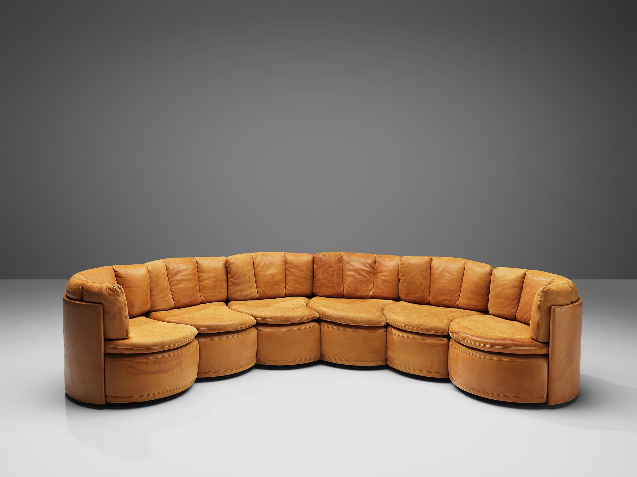 Mid-Century Modern Rare De Sede DS800 Sectional Sofa in Cognac Leather