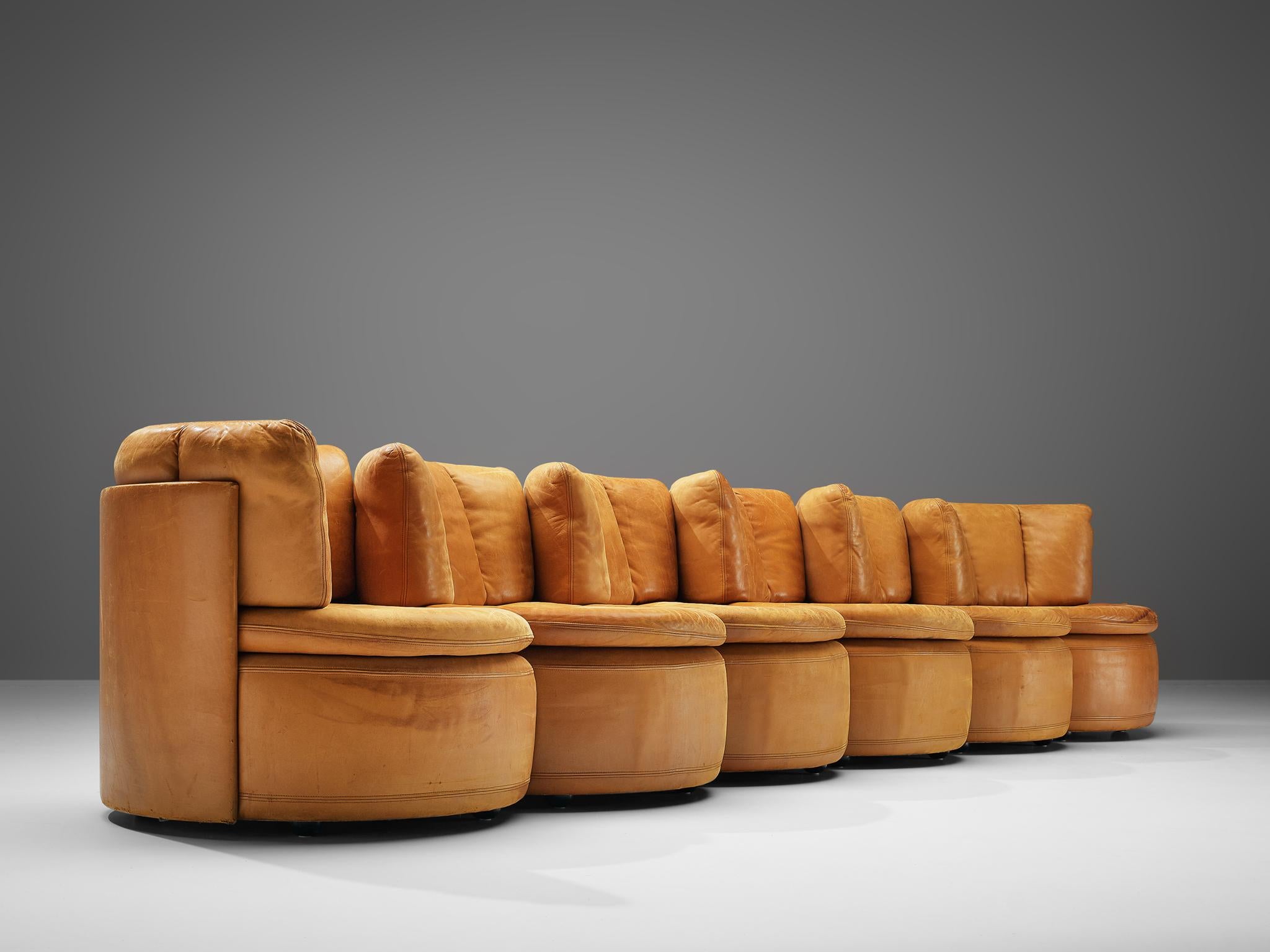 Rare De Sede DS800 Sectional Sofa in Cognac Leather 1