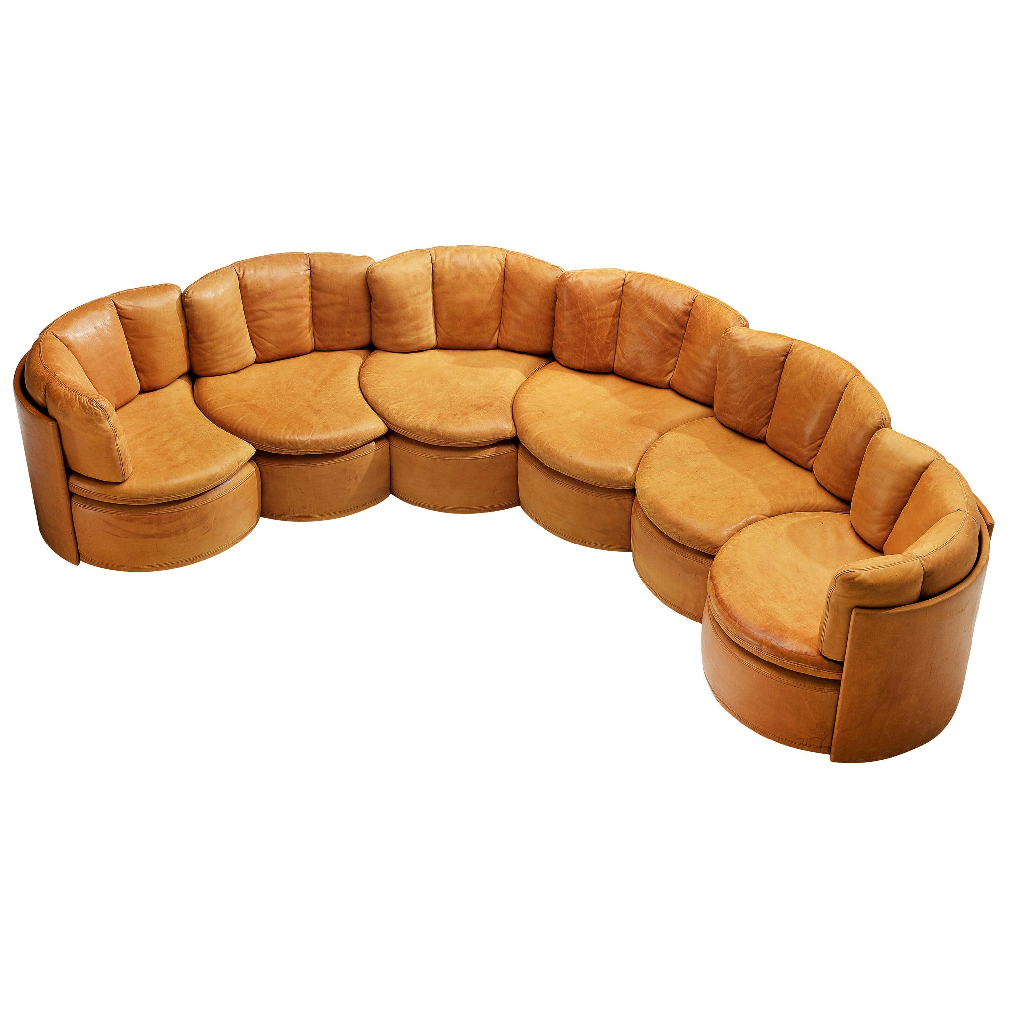 Rare De Sede DS800 Sectional Sofa in Cognac Leather