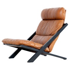 Rare De Sede Lounge Chair Ueli Berger Cognac Leather 1970s High Back