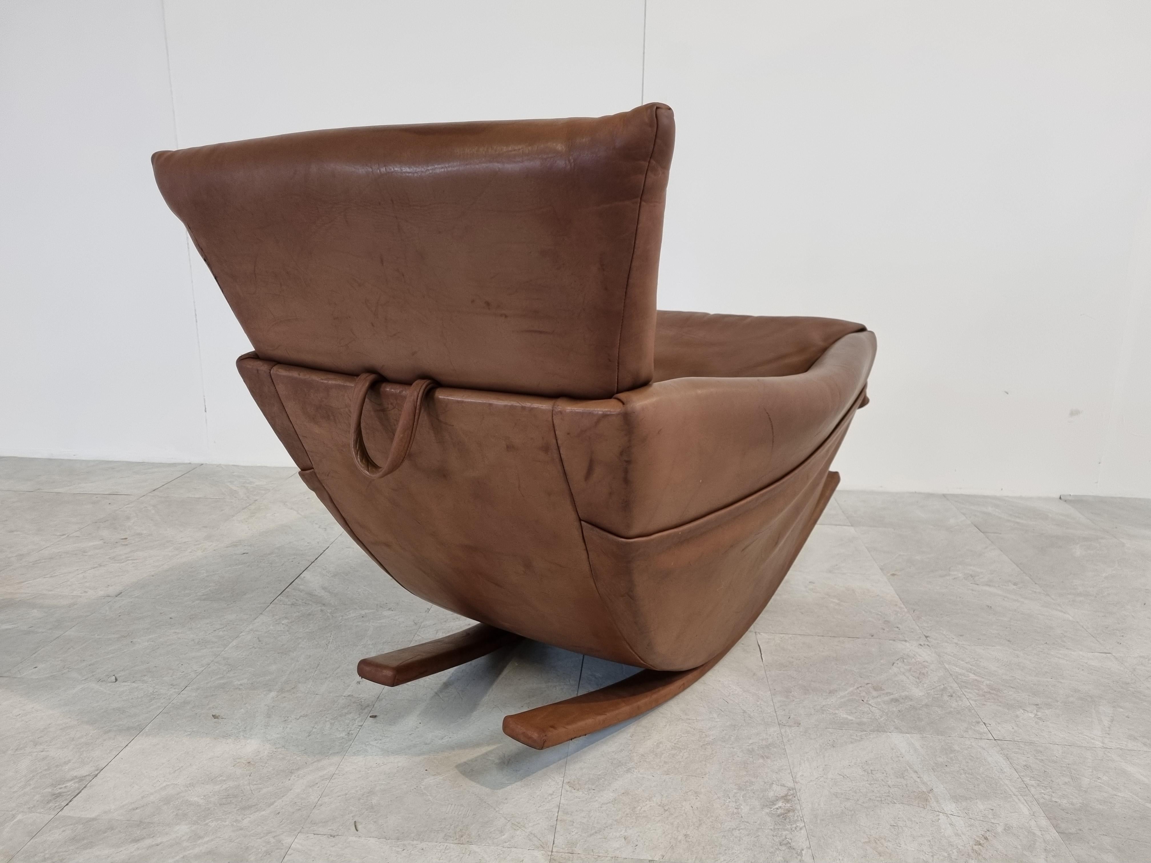 Leather Rare De Sede Rocking Chair, 1970s