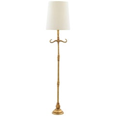 Rare De Wael for Fondica Gilt-Bronze Floor Lamp, Two Available