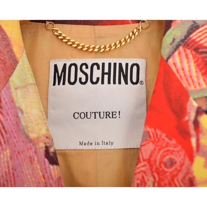 Beige Rare Decadent 1990's Vintage Moschino Couture Tea Picker Blazer Jacket For Sale