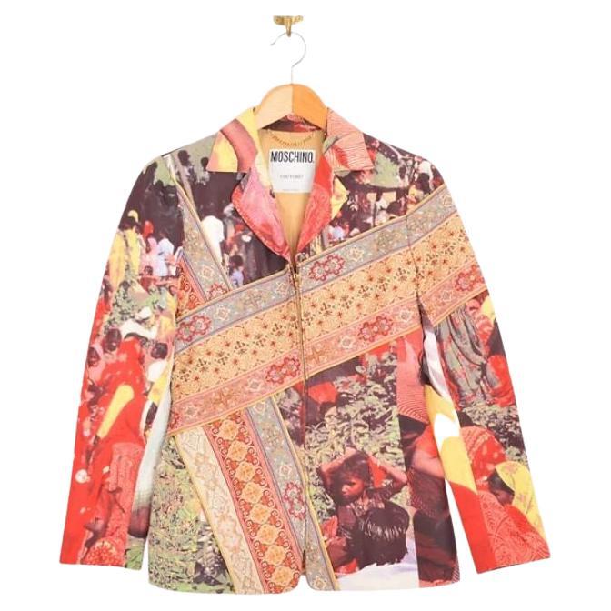 Rare Decadent 1990's Vintage Moschino Couture Tea Picker Blazer Jacket For Sale