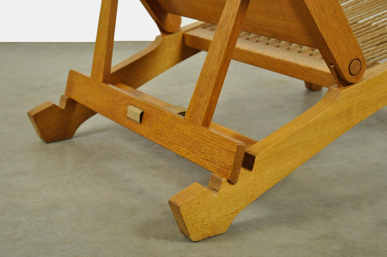 Rare deckchair / lounge chair AP71 by Hans Wegner for AP Stolen, Denmark, 1960s For Sale 9