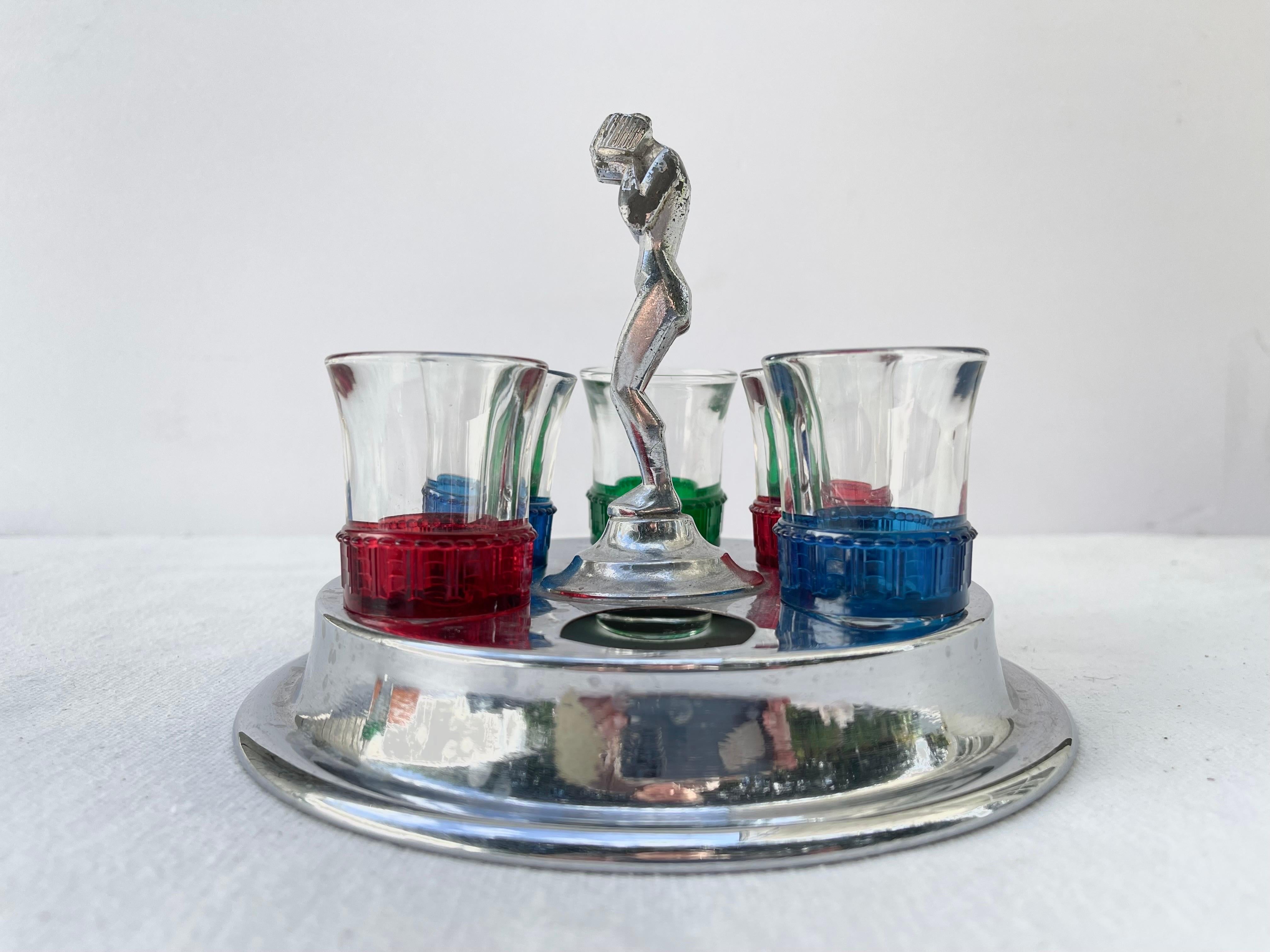 Seltenes Deco Nudefarbenes Farberware Shot Glass Serviergeschirr-Set  im Angebot 5