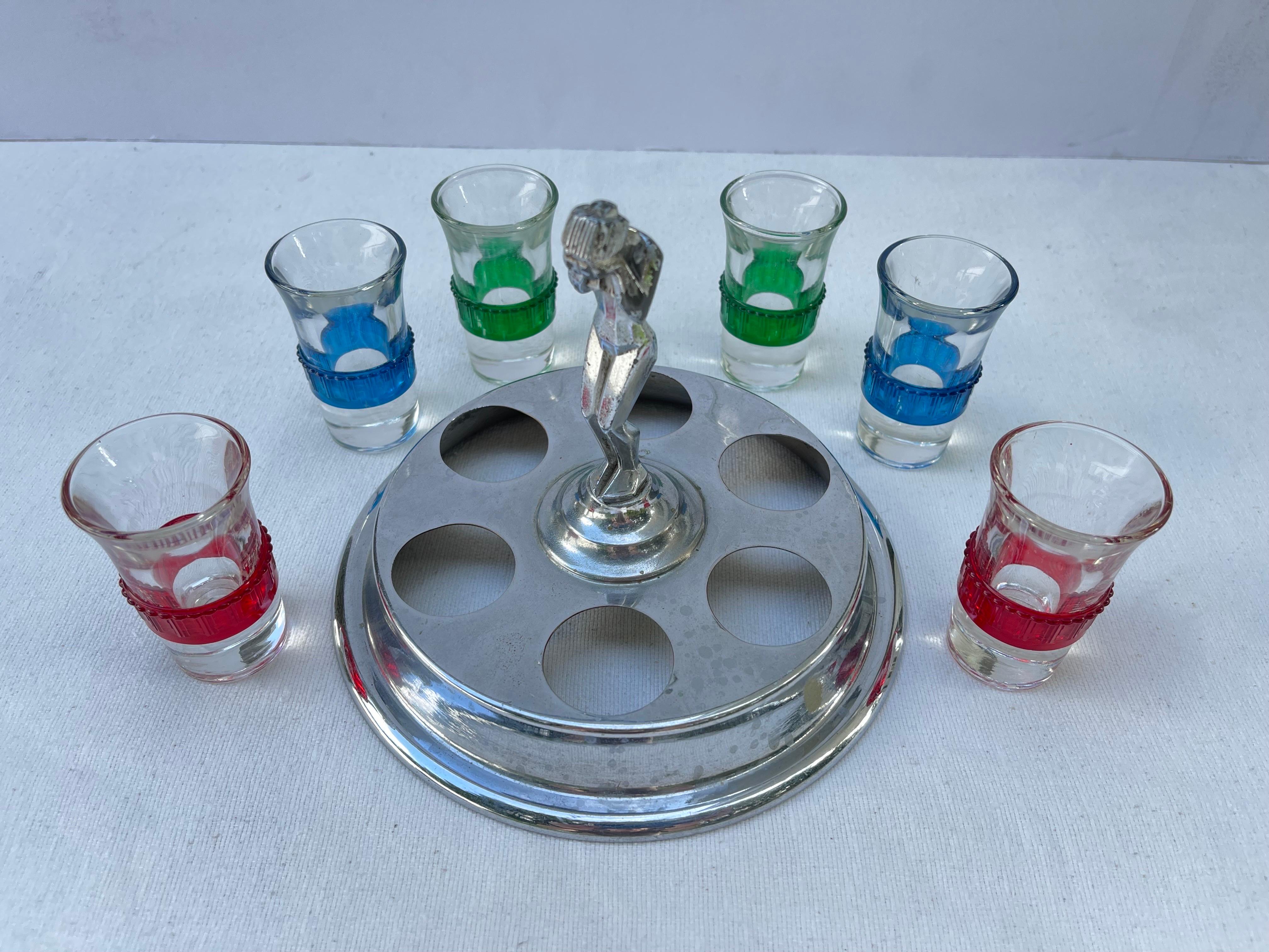 Seltenes Deco Nudefarbenes Farberware Shot Glass Serviergeschirr-Set  im Angebot 6