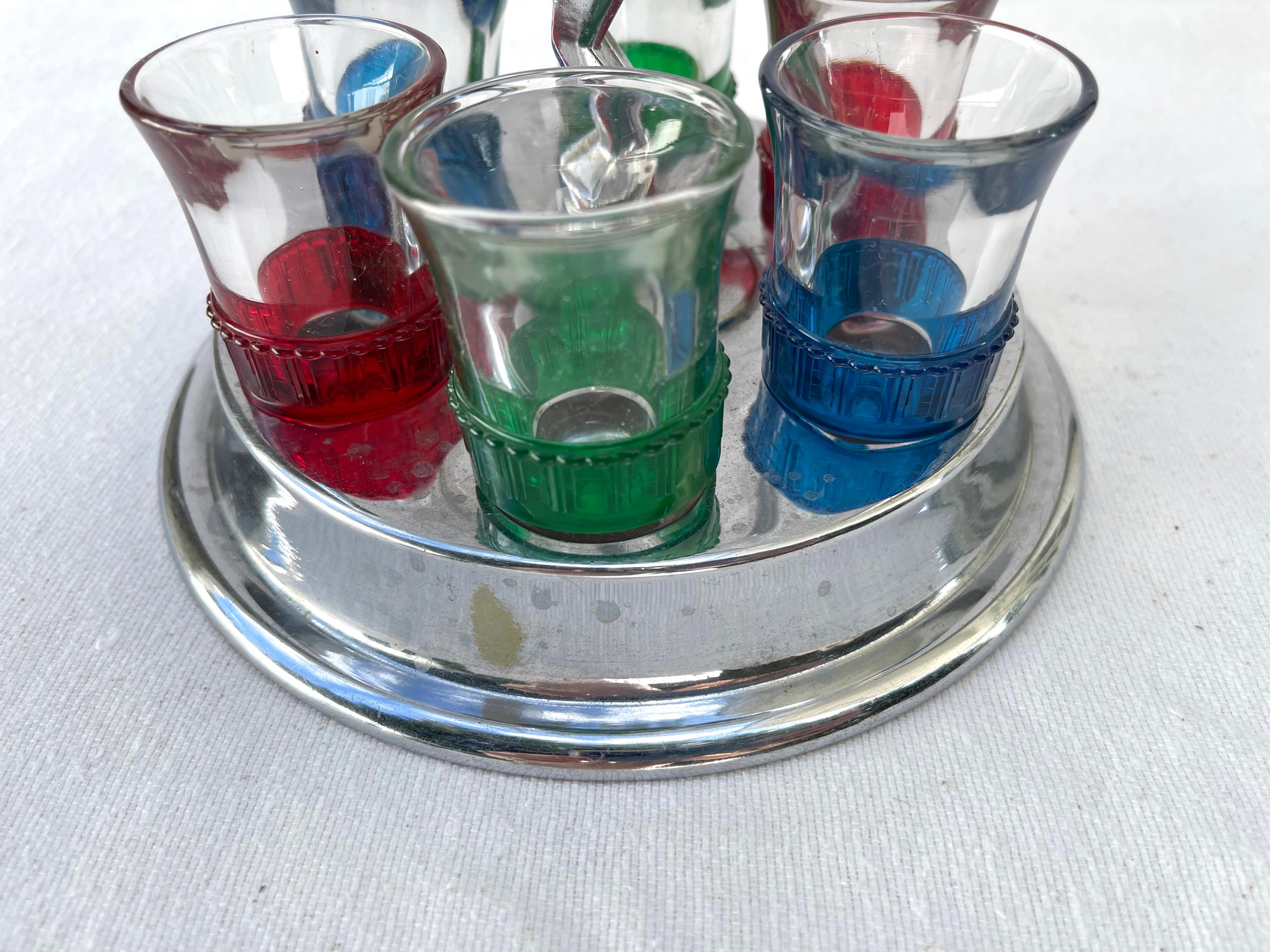 Seltenes Deco Nudefarbenes Farberware Shot Glass Serviergeschirr-Set  im Angebot 2