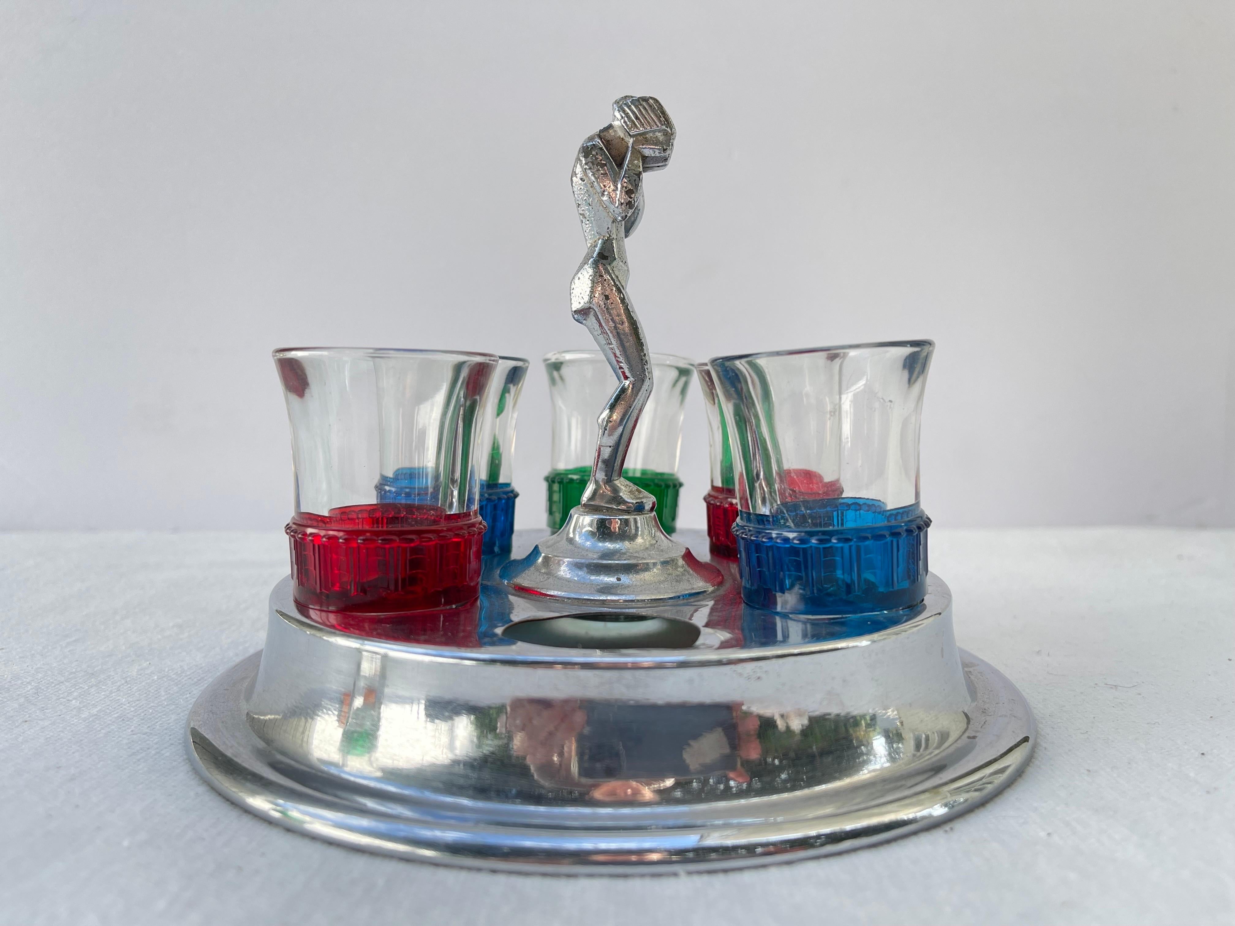 Seltenes Deco Nudefarbenes Farberware Shot Glass Serviergeschirr-Set  im Angebot 3