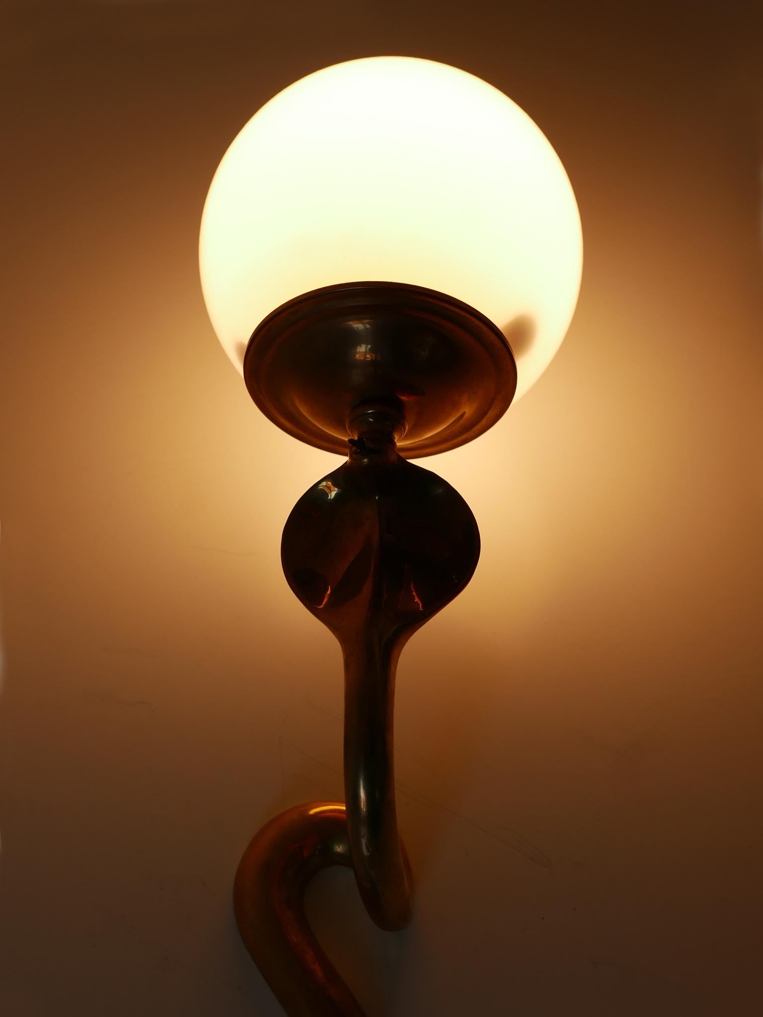 Rare & Decorative Cast Brass Cobra Sconce or Wall Lamp, possibly Maison Jansen For Sale 3
