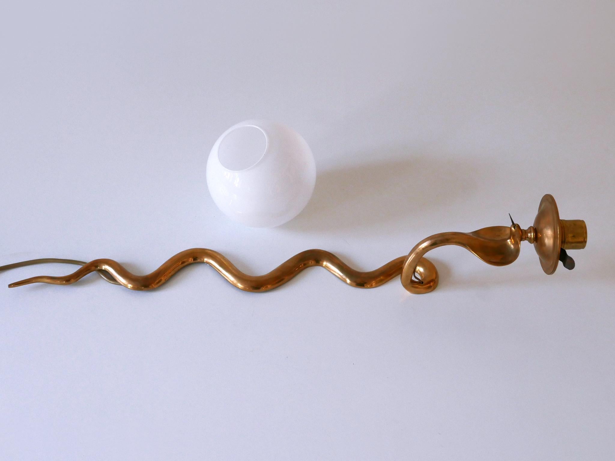 Rare & Decorative Cast Brass Cobra Sconce or Wall Lamp, possibly Maison Jansen For Sale 11