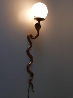 Rare & Decorative Cast Brass Cobra Sconce or Wall Lamp, possibly Maison Jansen