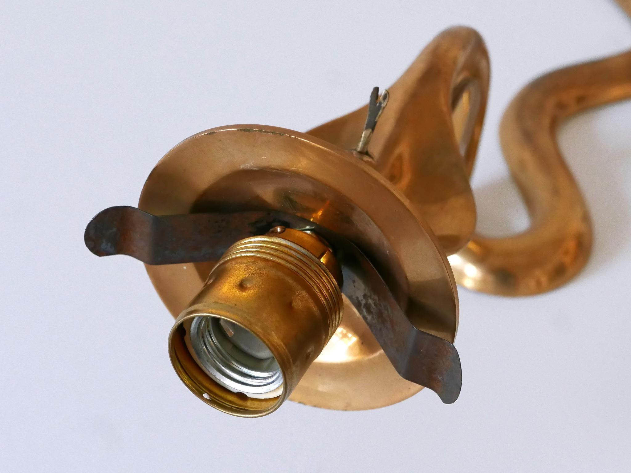 Rare & Decorative Cast Brass Cobra Sconce or Wall Lamp, possibly Maison Jansen For Sale 13