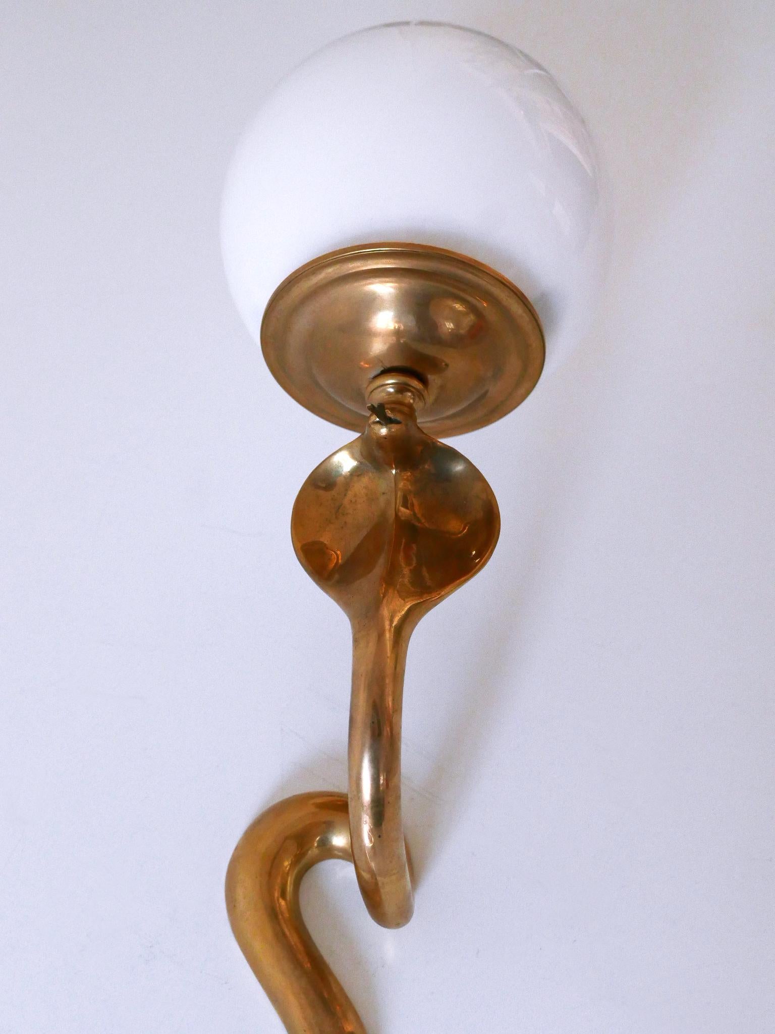 Rare & Decorative Cast Brass Cobra Sconce or Wall Lamp, possibly Maison Jansen For Sale 2