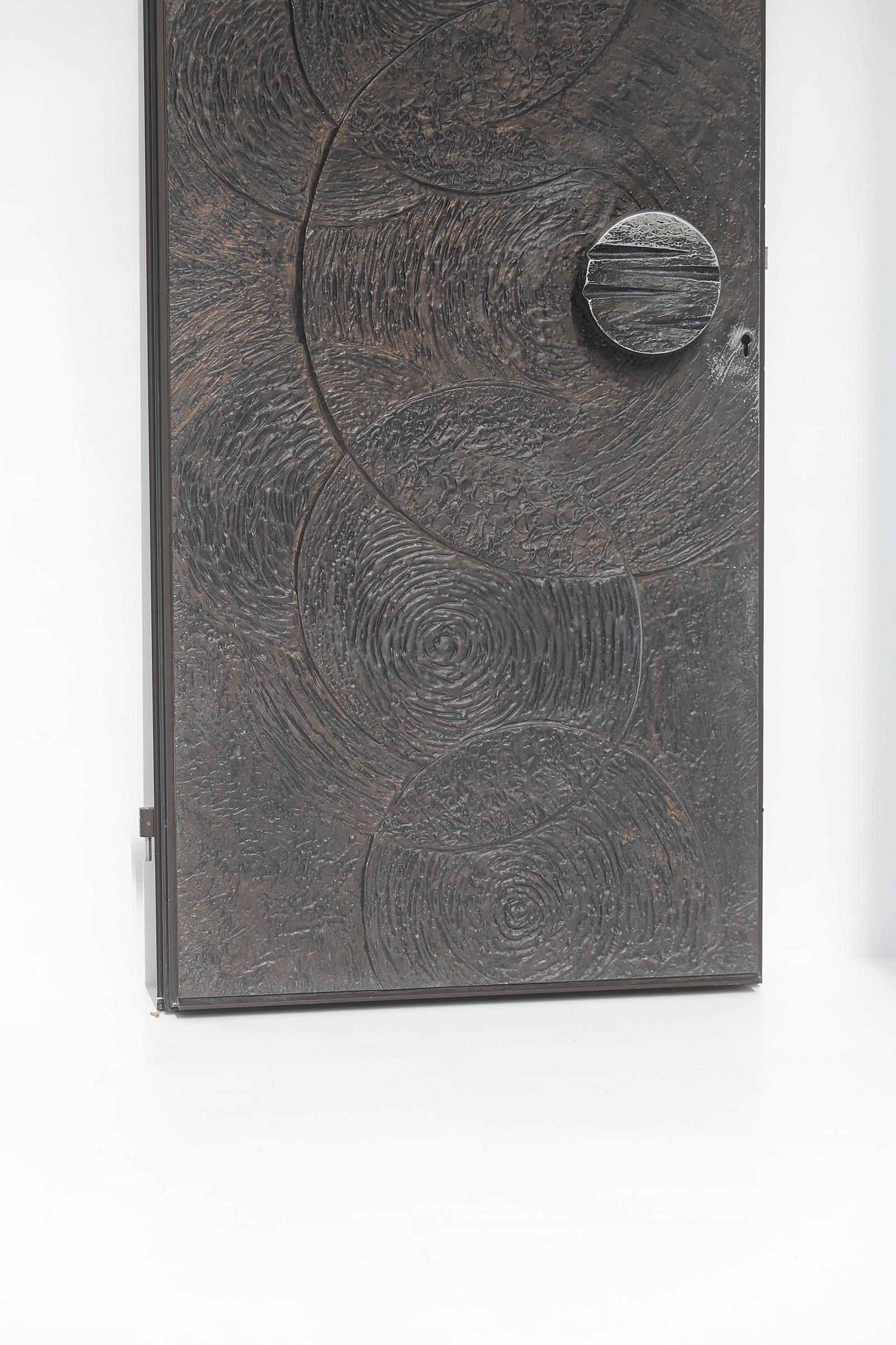 Late 20th Century Rare Decorative Door with Circled Pattern, 1970s