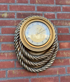 Rare & Decorative French Art Deco, Nautical Rope Bunch Design Wall Clock, Paris