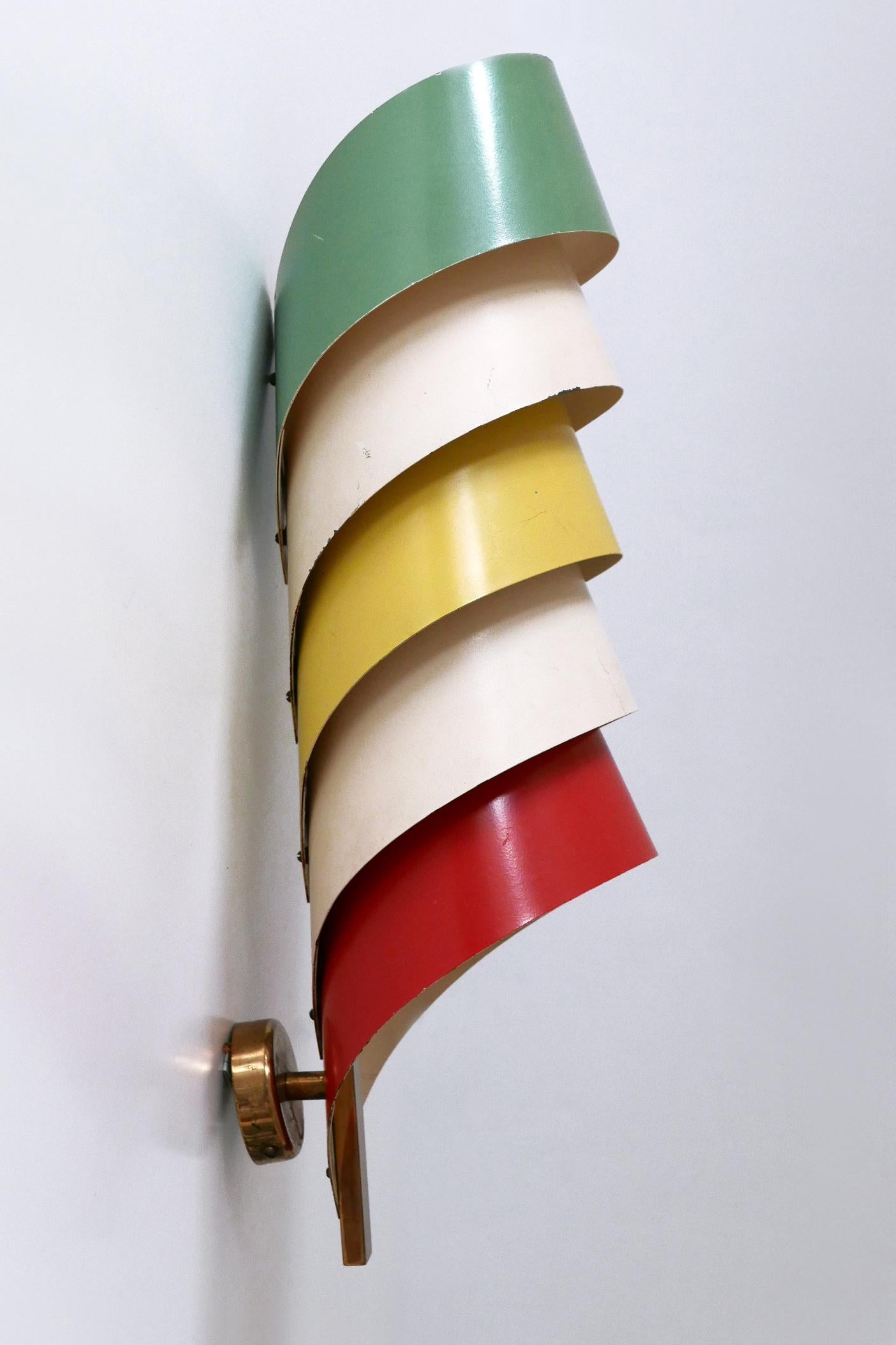 Metal Rare & Decorative Mid-Century Modern Sconce or Wall Lamp Scandinavia 1950s For Sale
