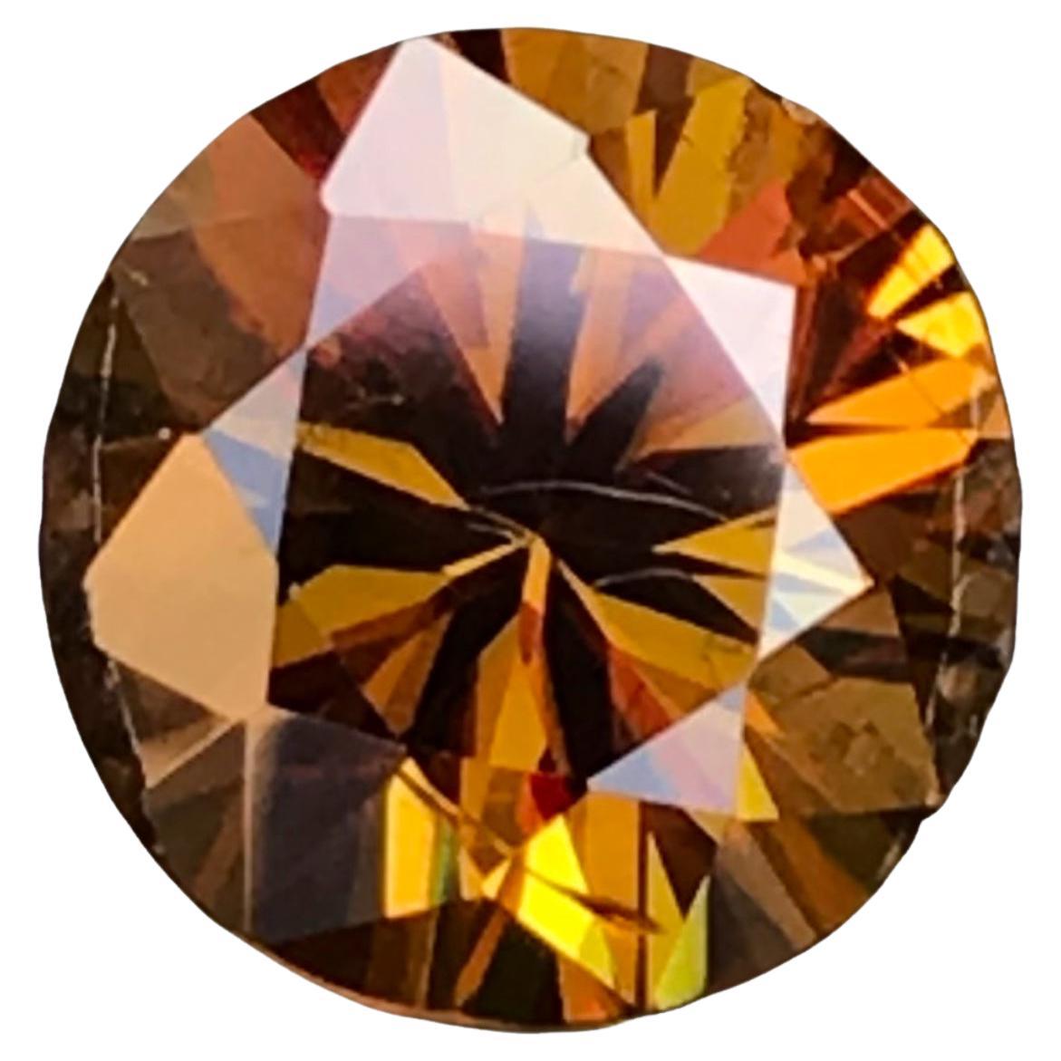 Rare Deep Golden Yellow Natural Sphene 2.65 Ct Round Brilliant Cut for Ring etc For Sale