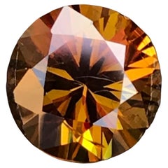 Rare Deep Golden Yellow Natural Sphene 2.65 Ct Round Brilliant Cut for Ring etc.