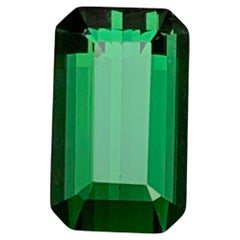 Rare Deep Green Natural Tourmaline Gemstone 2.95 Ct Emerald Cut for Ring/Pendant