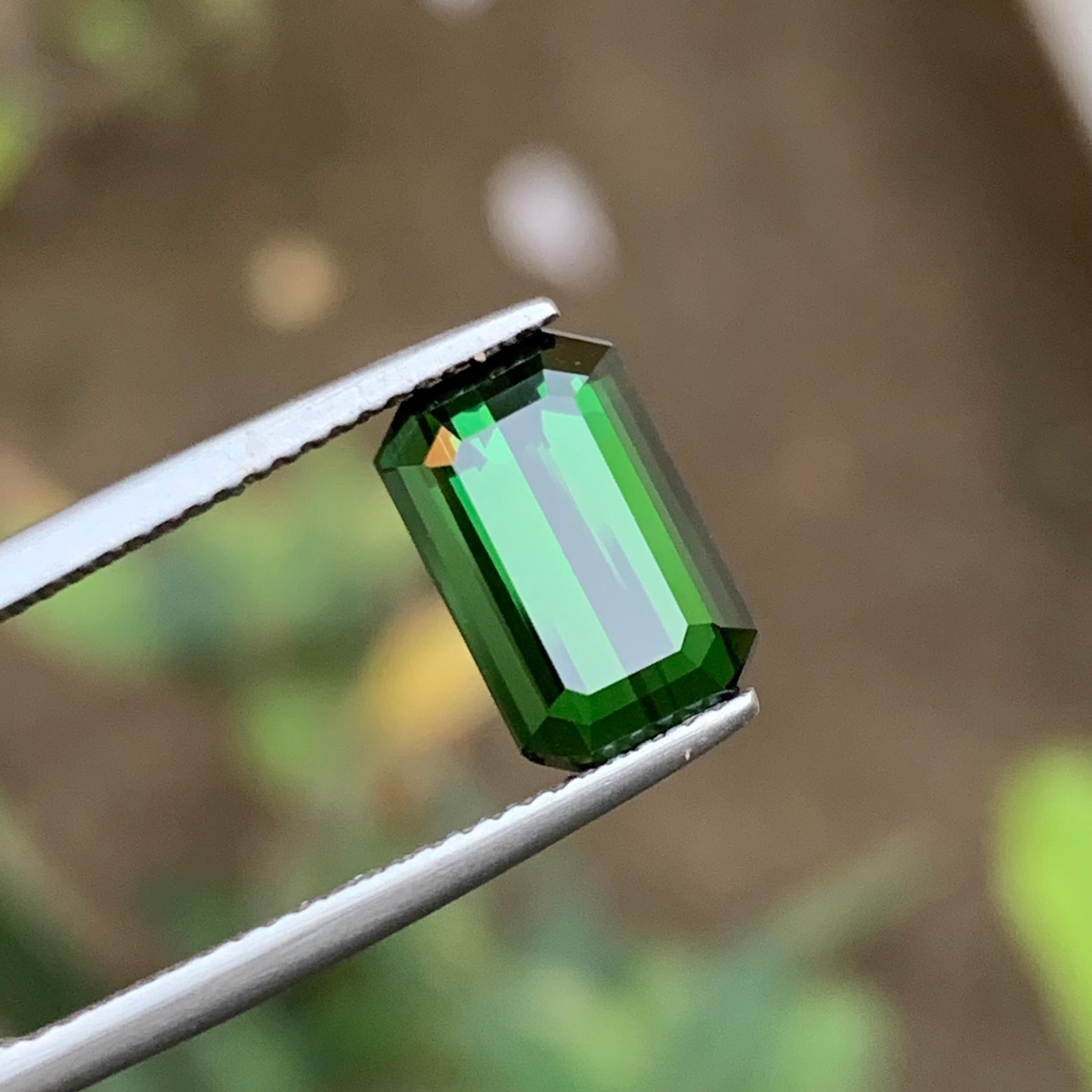 Tiefgrüner natürlicher Turmalin Ring Lose Edelstein, 3,50 Karat Smaragd-Schliff-Schmuck 4