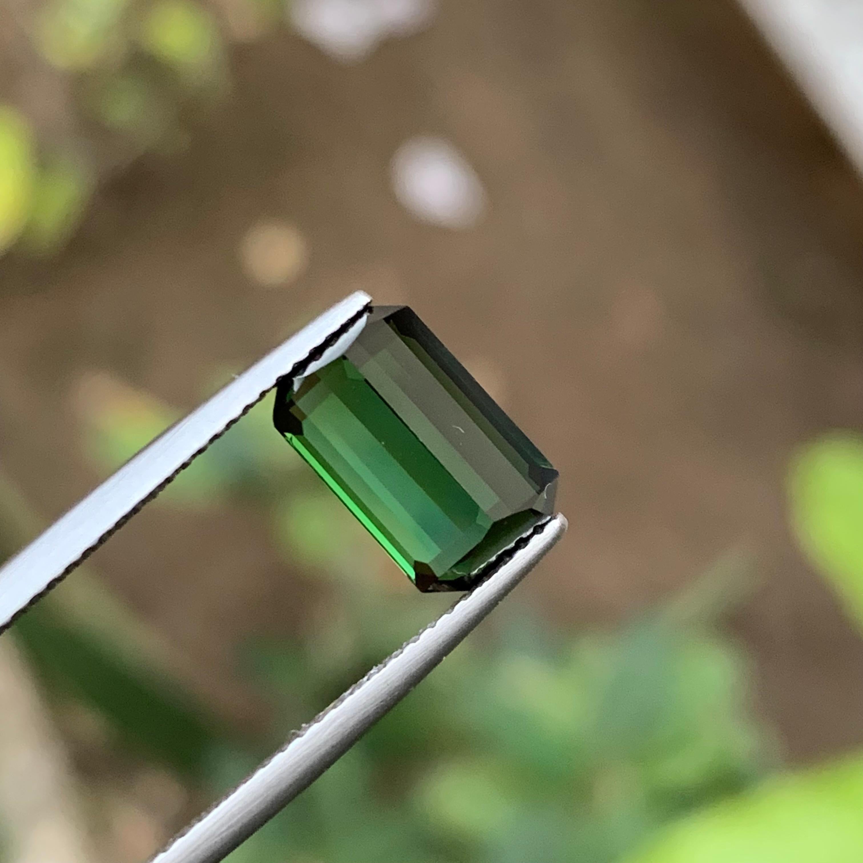 Tiefgrüner natürlicher Turmalin Ring Lose Edelstein, 3,50 Karat Smaragd-Schliff-Schmuck 5