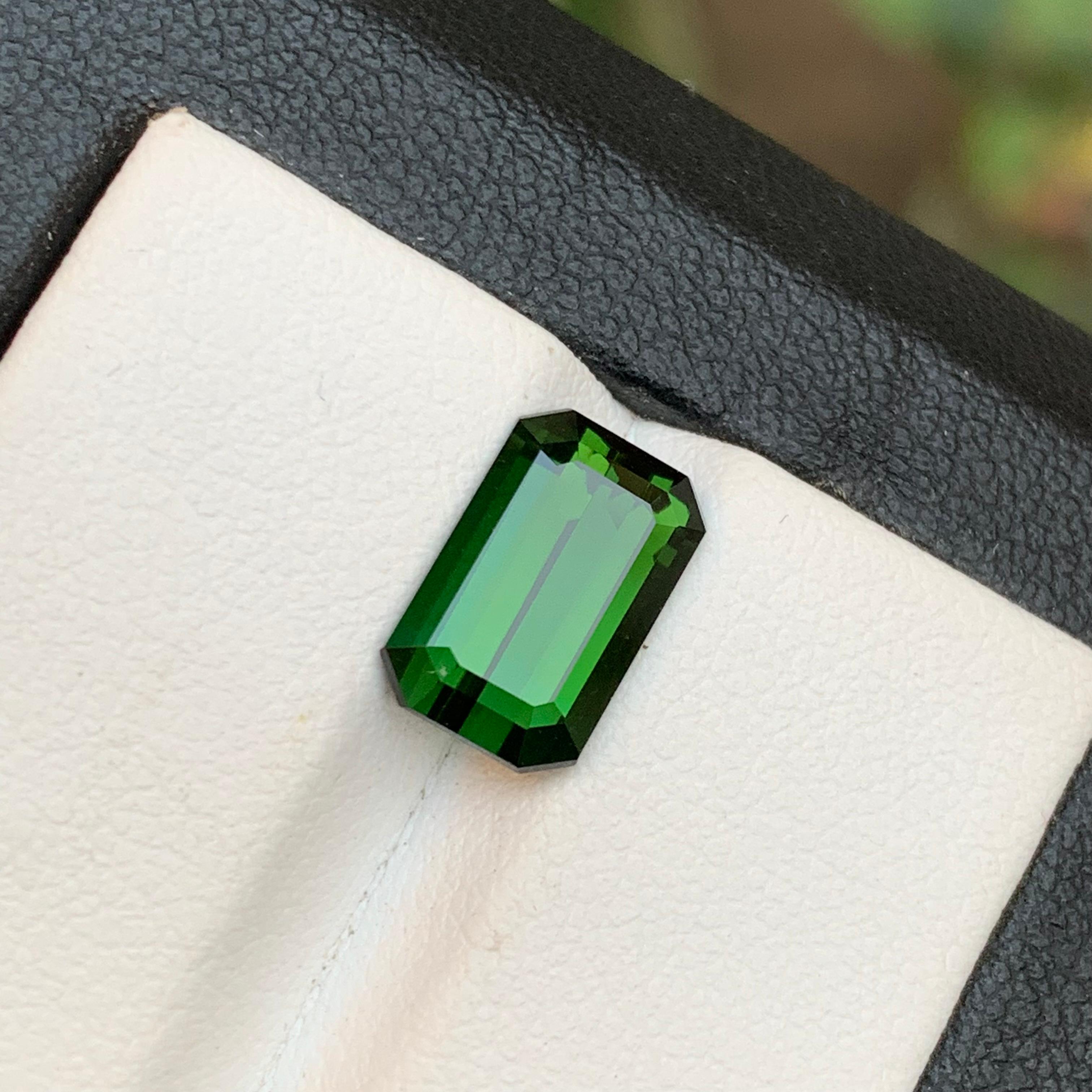 Tiefgrüner natürlicher Turmalin Ring Lose Edelstein, 3,50 Karat Smaragd-Schliff-Schmuck 6