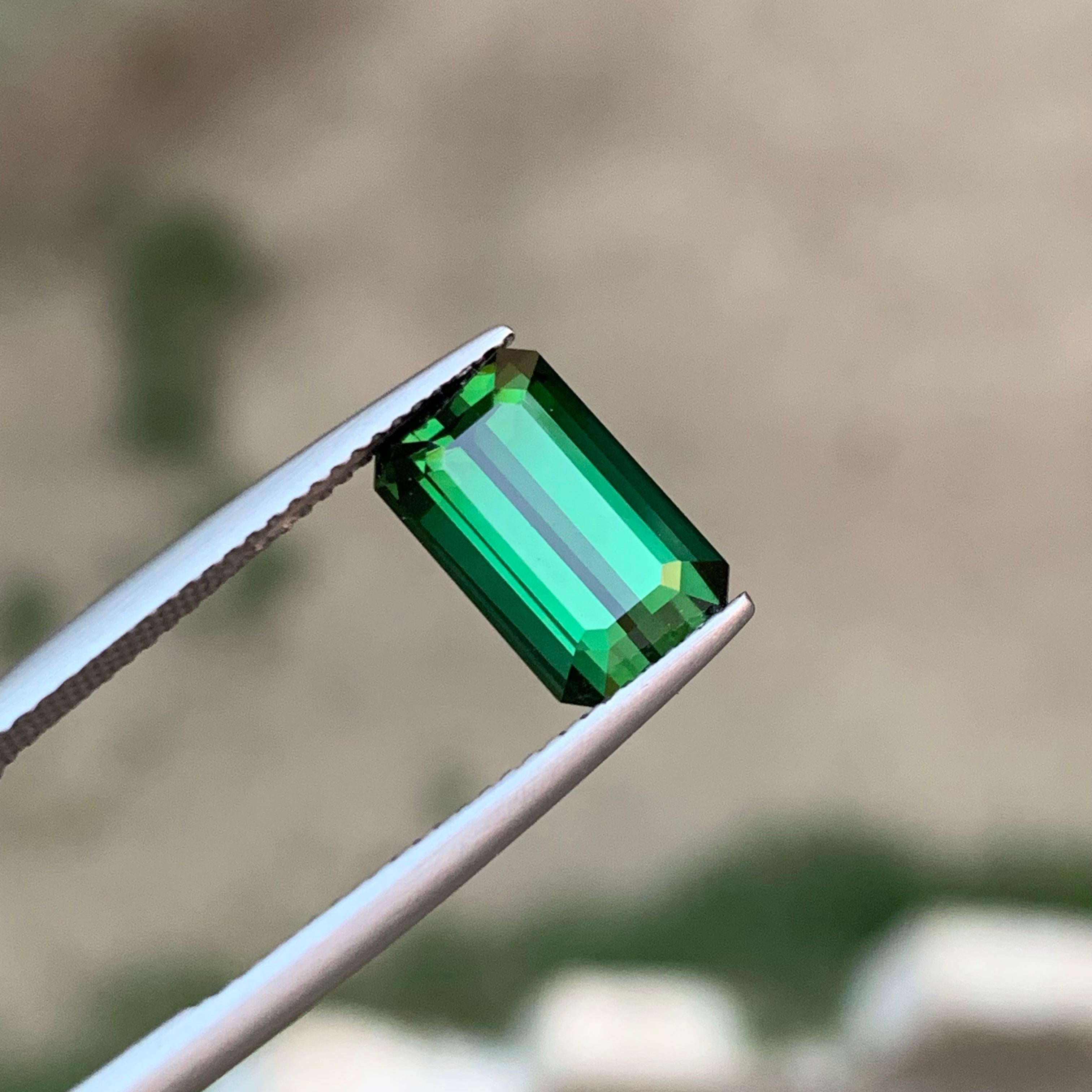 Rare Deep Green Natural Tourmaline Loose Gemstone, 3.75 Ct Emerald Cut for Ring For Sale 8