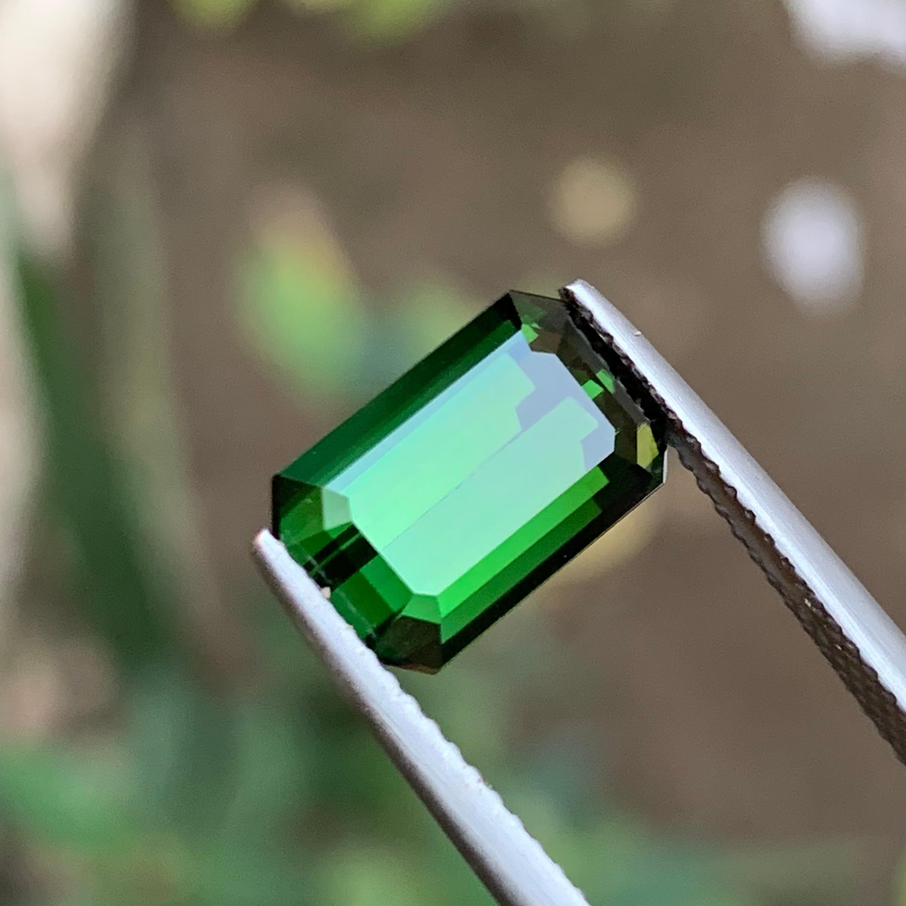 Tiefgrüner natürlicher Turmalin Ring Lose Edelstein, 3,50 Karat Smaragd-Schliff-Schmuck (Zeitgenössisch)